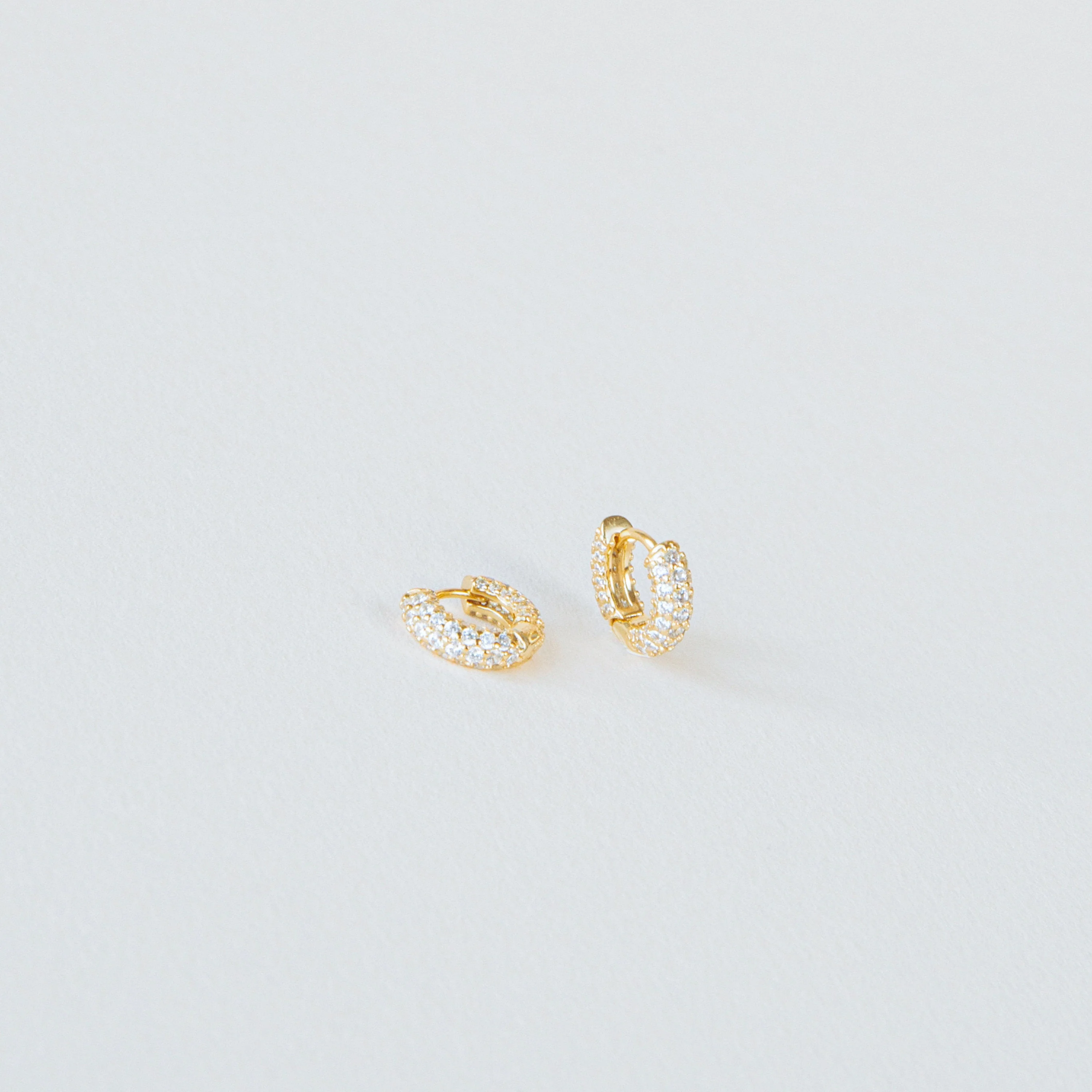 Kira Pave Huggies in 18K Gold - Image 5