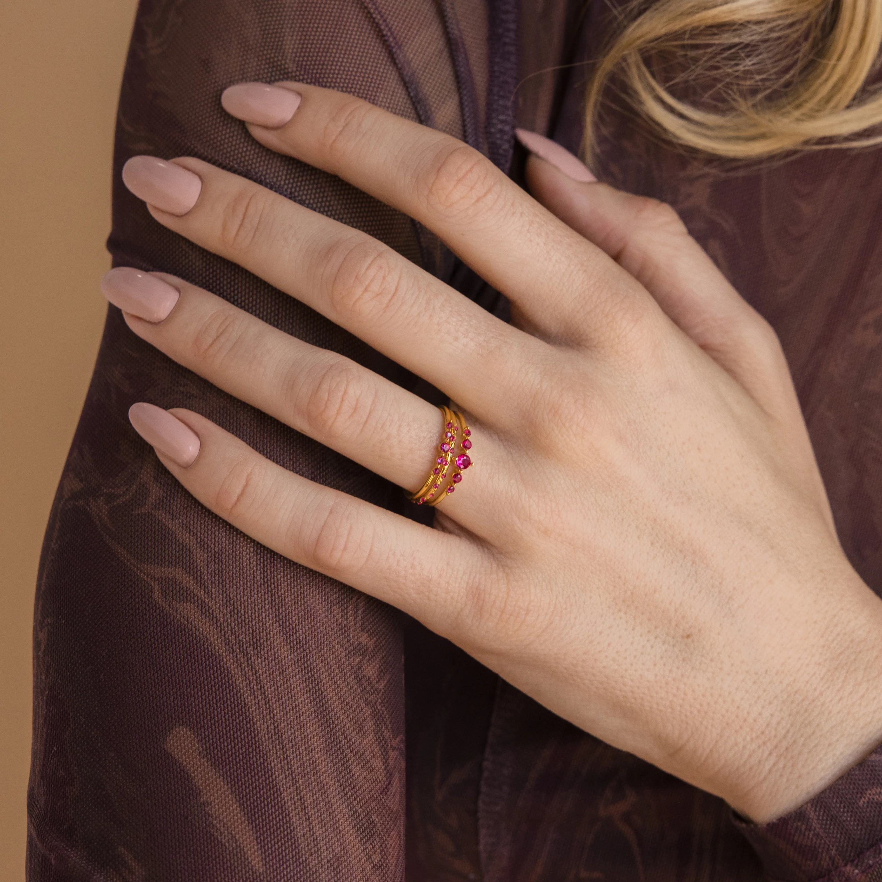 Lace Birthstone Rings Set - Image 2