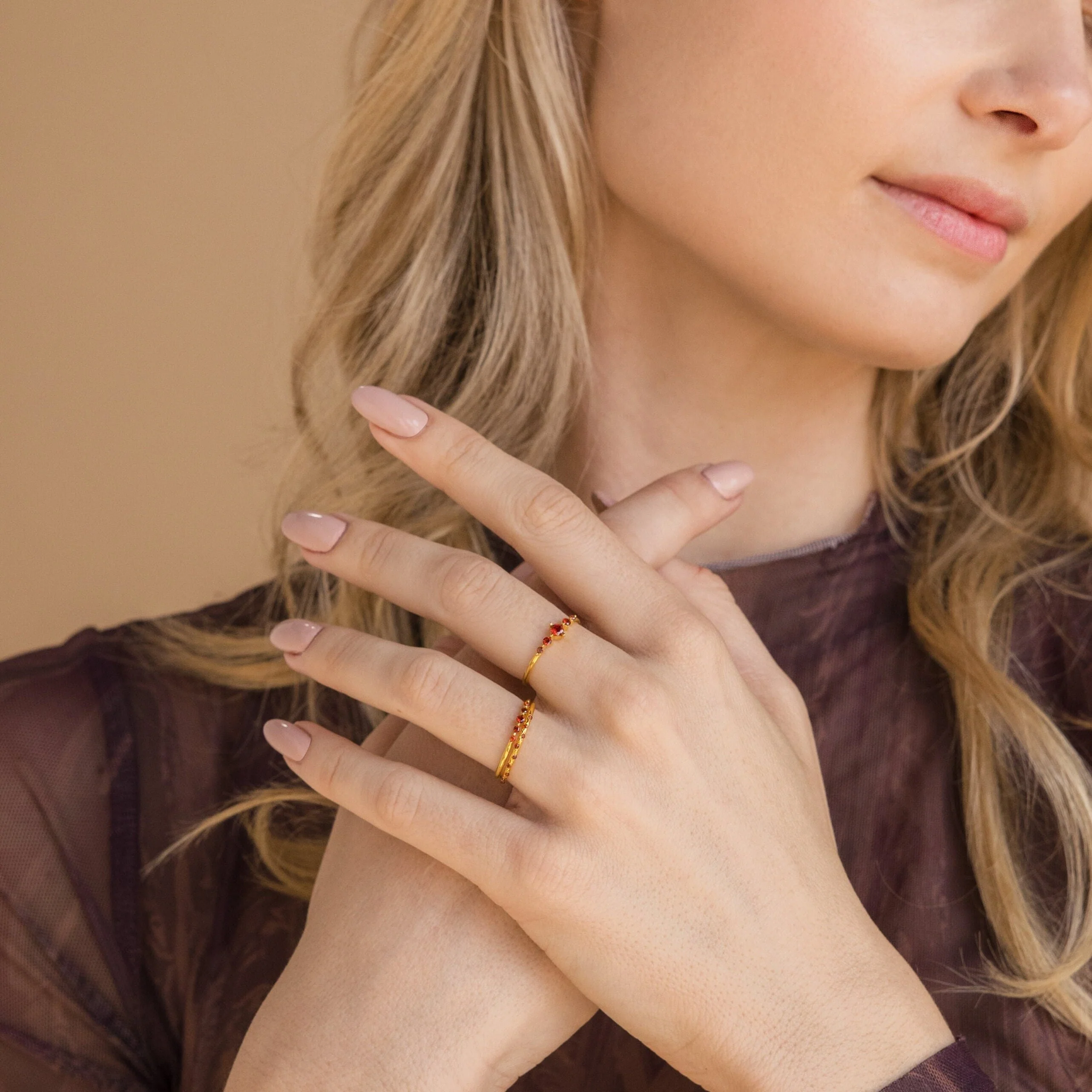Lace Birthstone Rings Set - Image 4