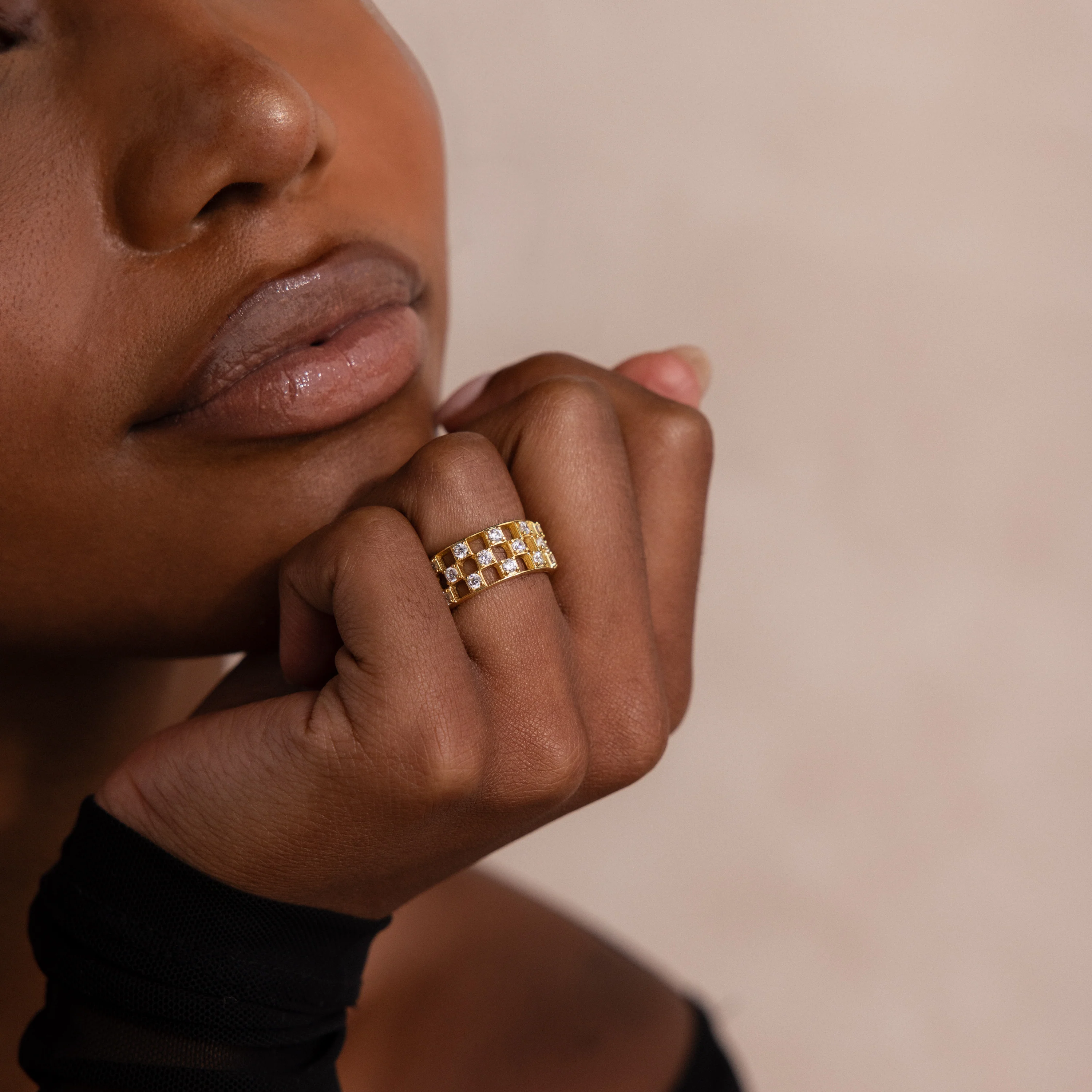 Lace Checkered Diamond Ring - Image 2