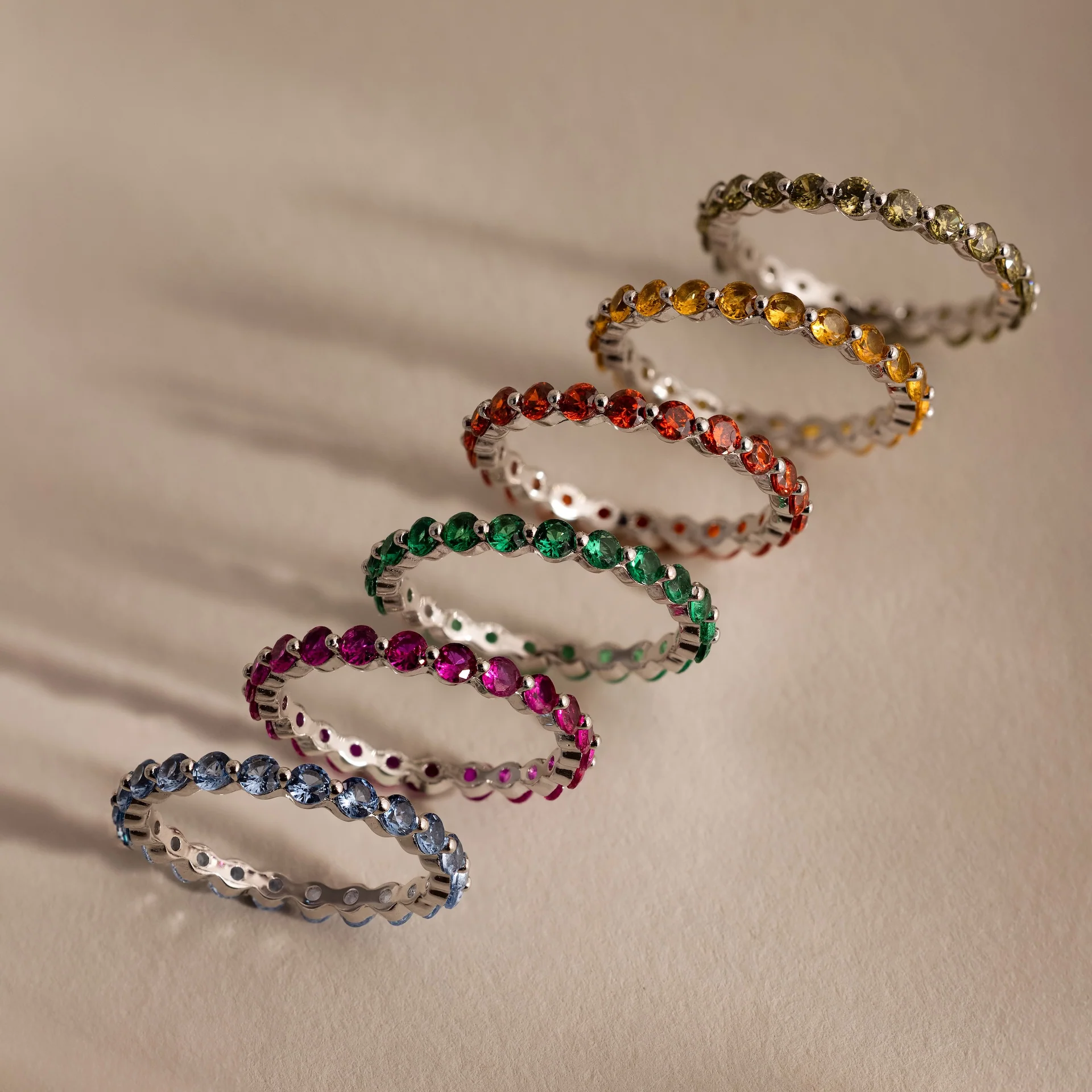 Lace Eternity Birthstone Ring - Image 14