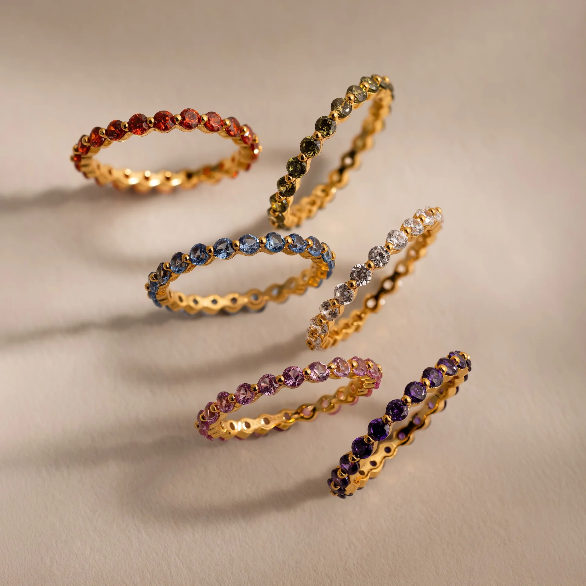 Lace Eternity Birthstone Ring - Image 8