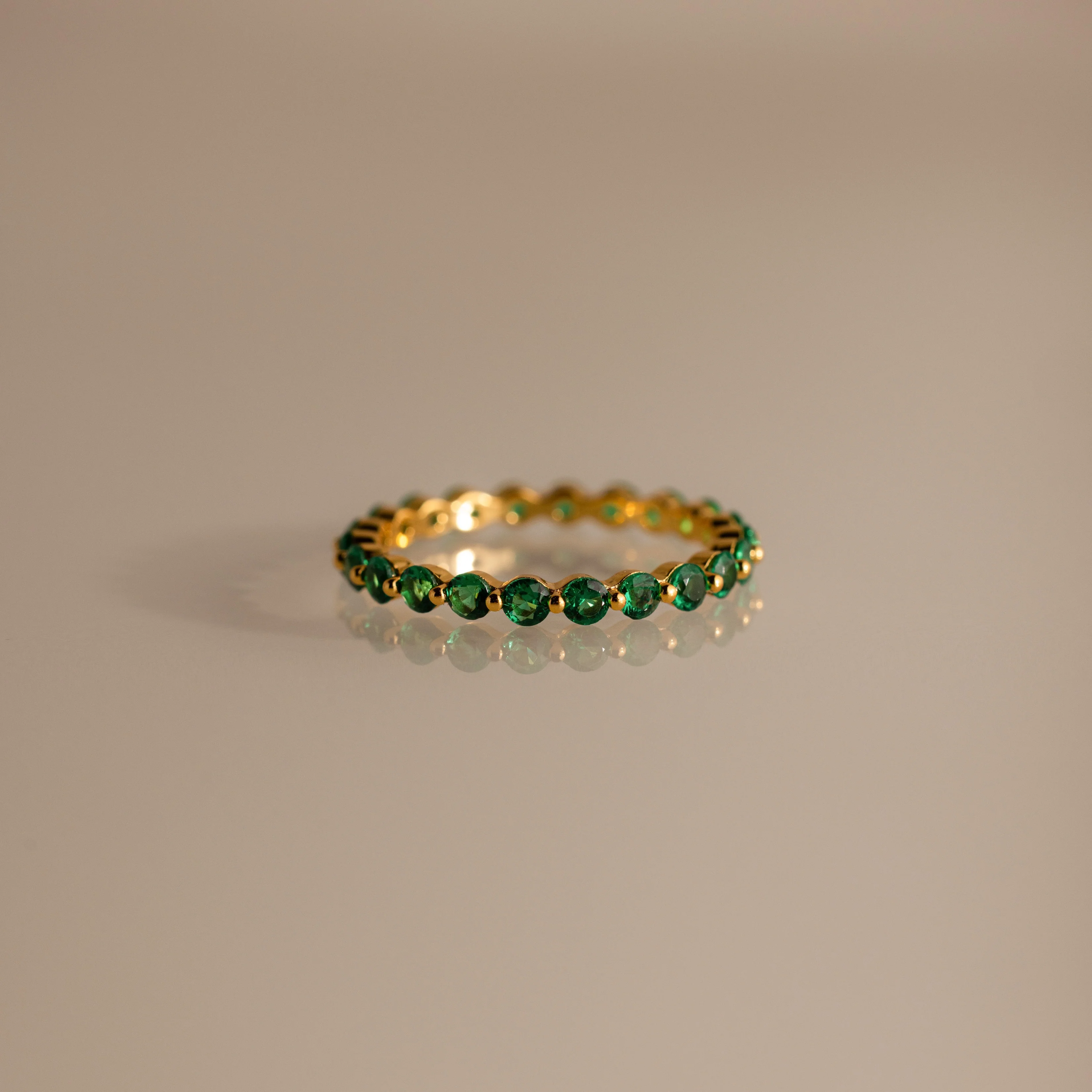 Lace Eternity Emerald Ring