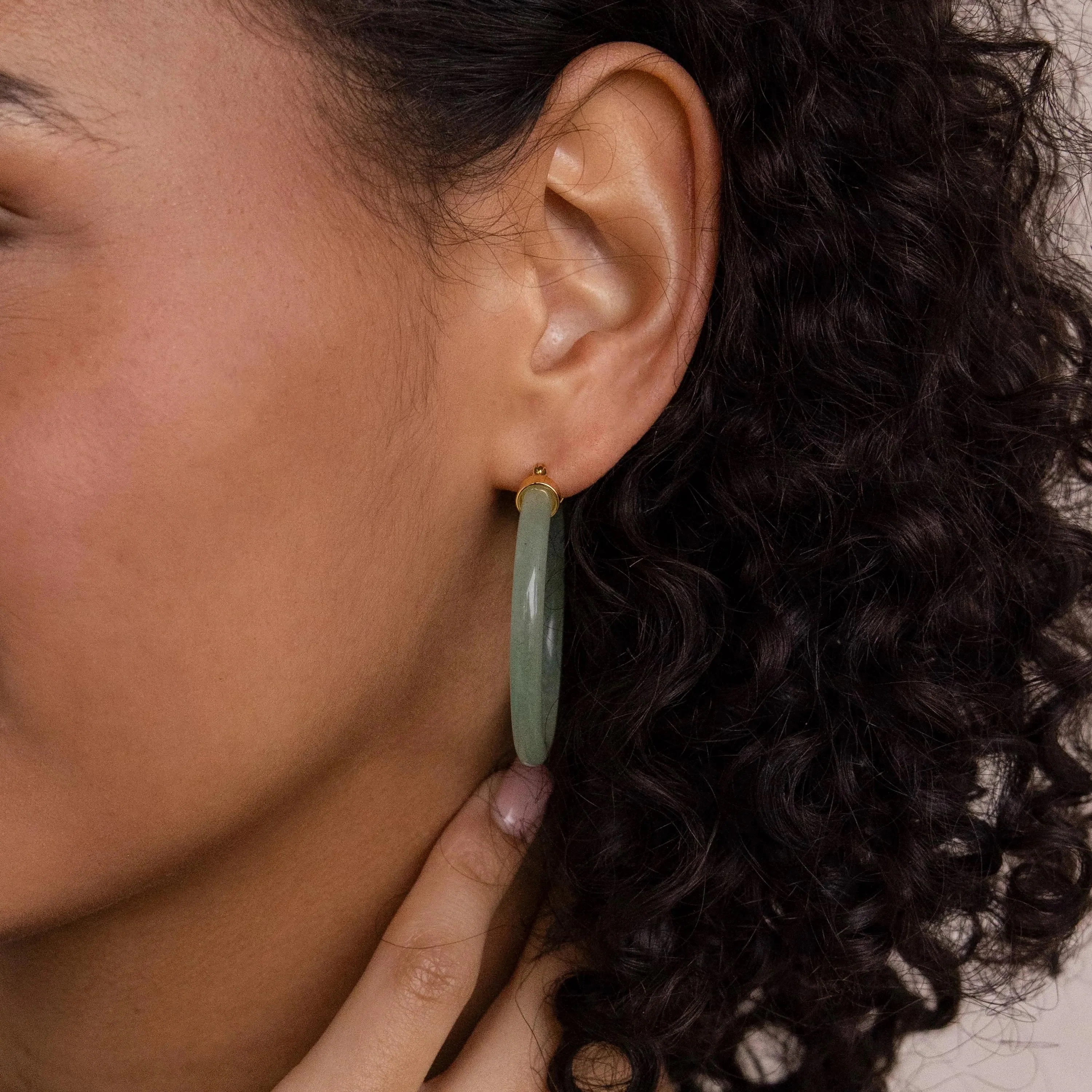 Large Jade Hoops - Image 4