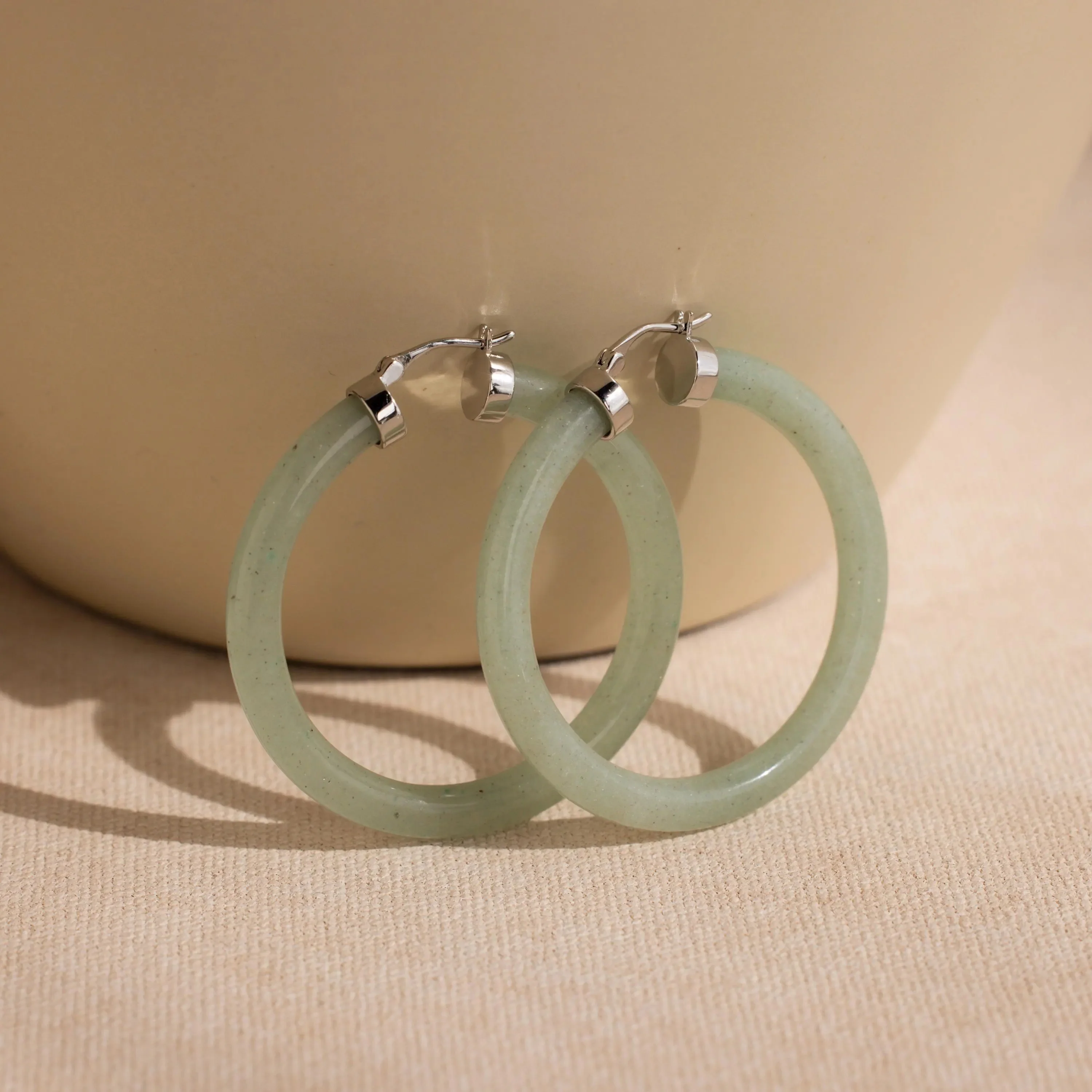 Large Jade Hoops - Image 5