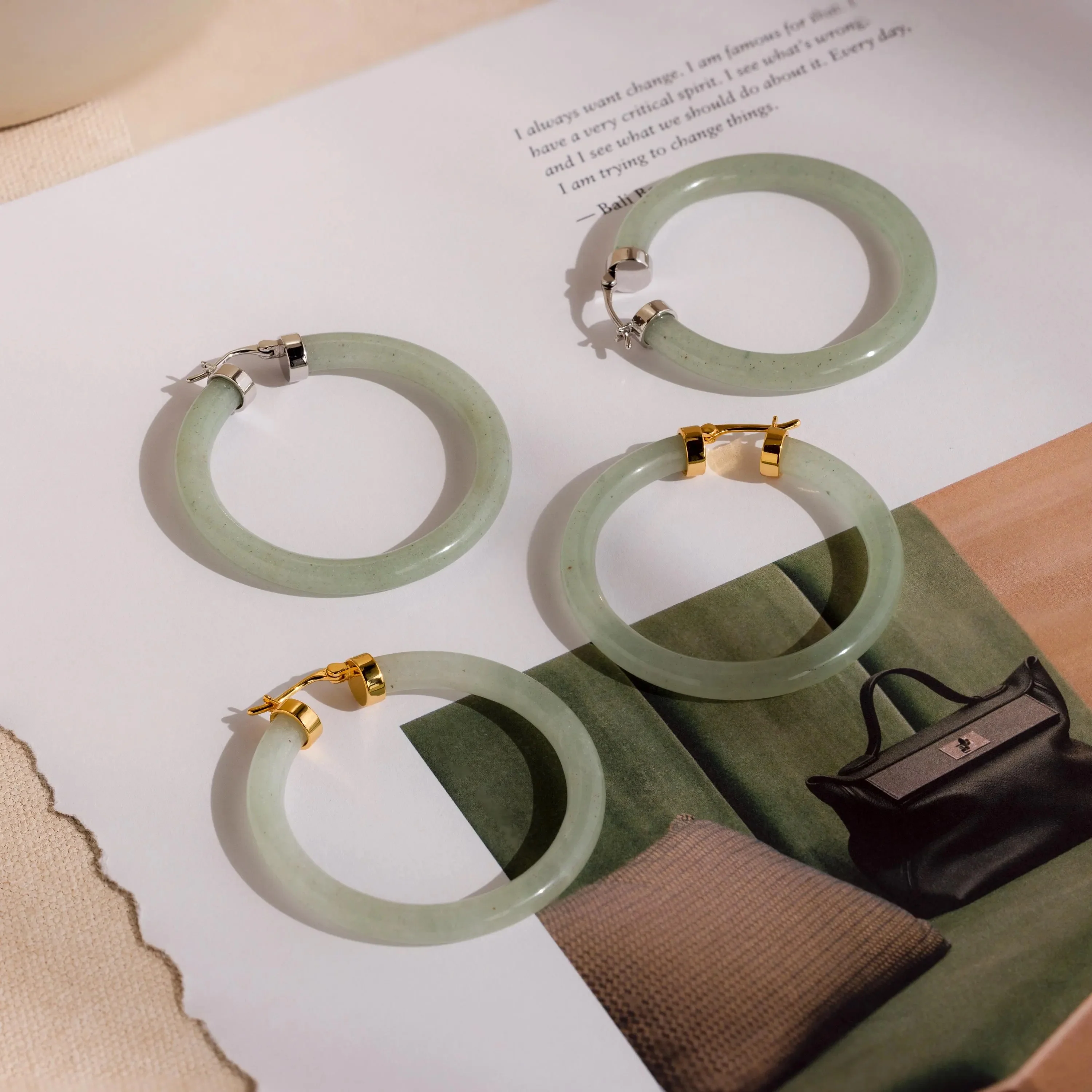 Large Jade Hoops - Image 7