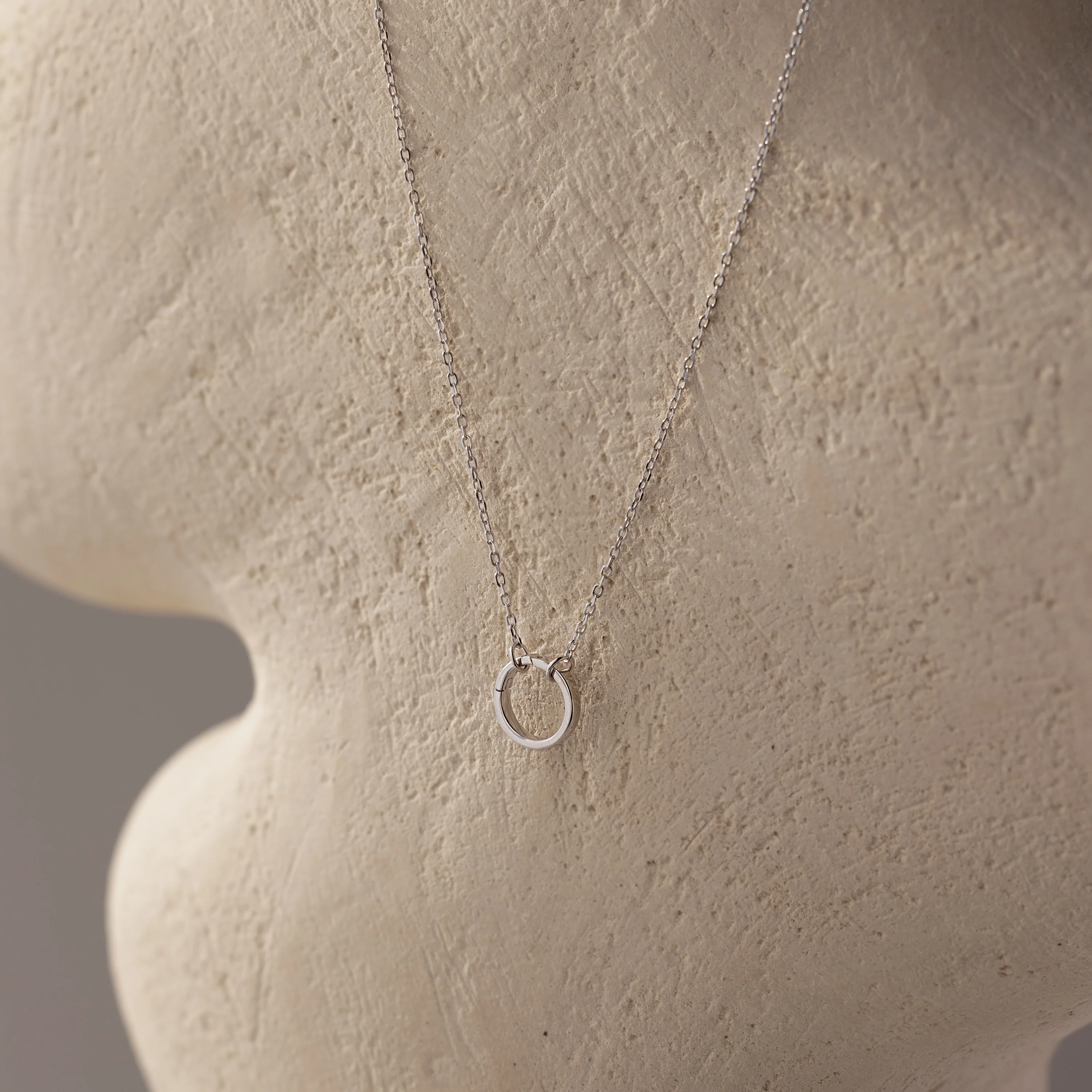 Large Rolo Clasp Necklace in Silver - Image 5