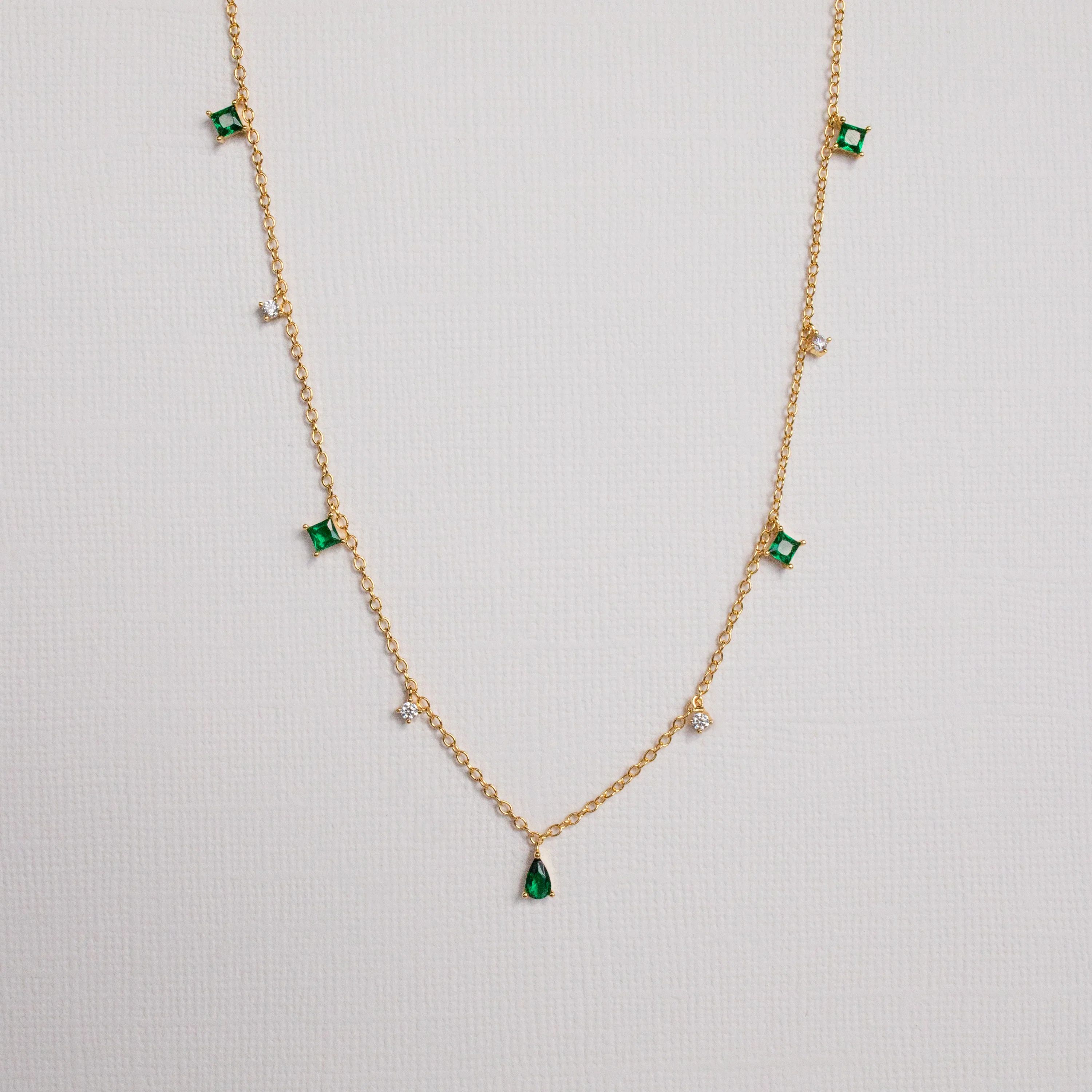 Larissa Emerald Station Necklace - Image 7