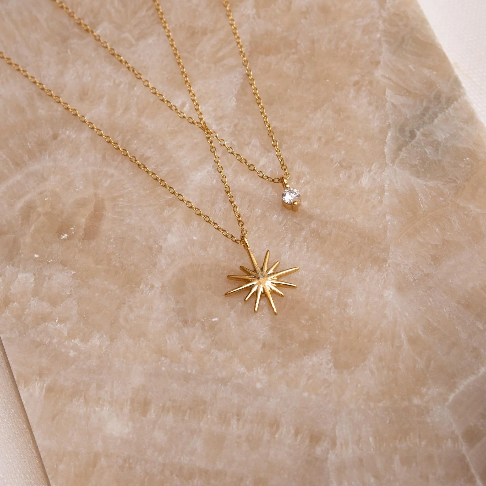 Laura Starburst Duo Necklace in 18K Gold - Image 3