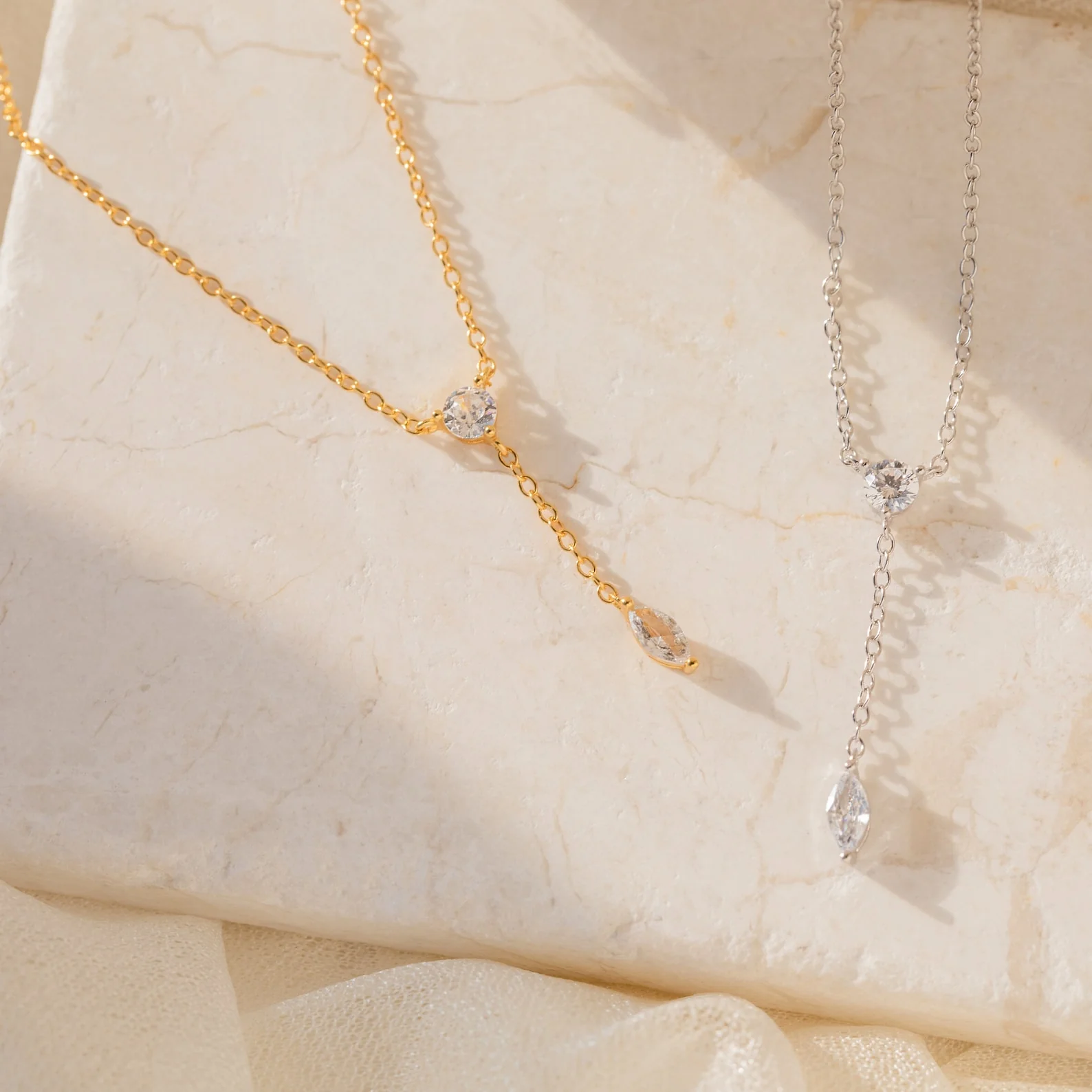 Leena Diamond Lariat Necklace - Image 4