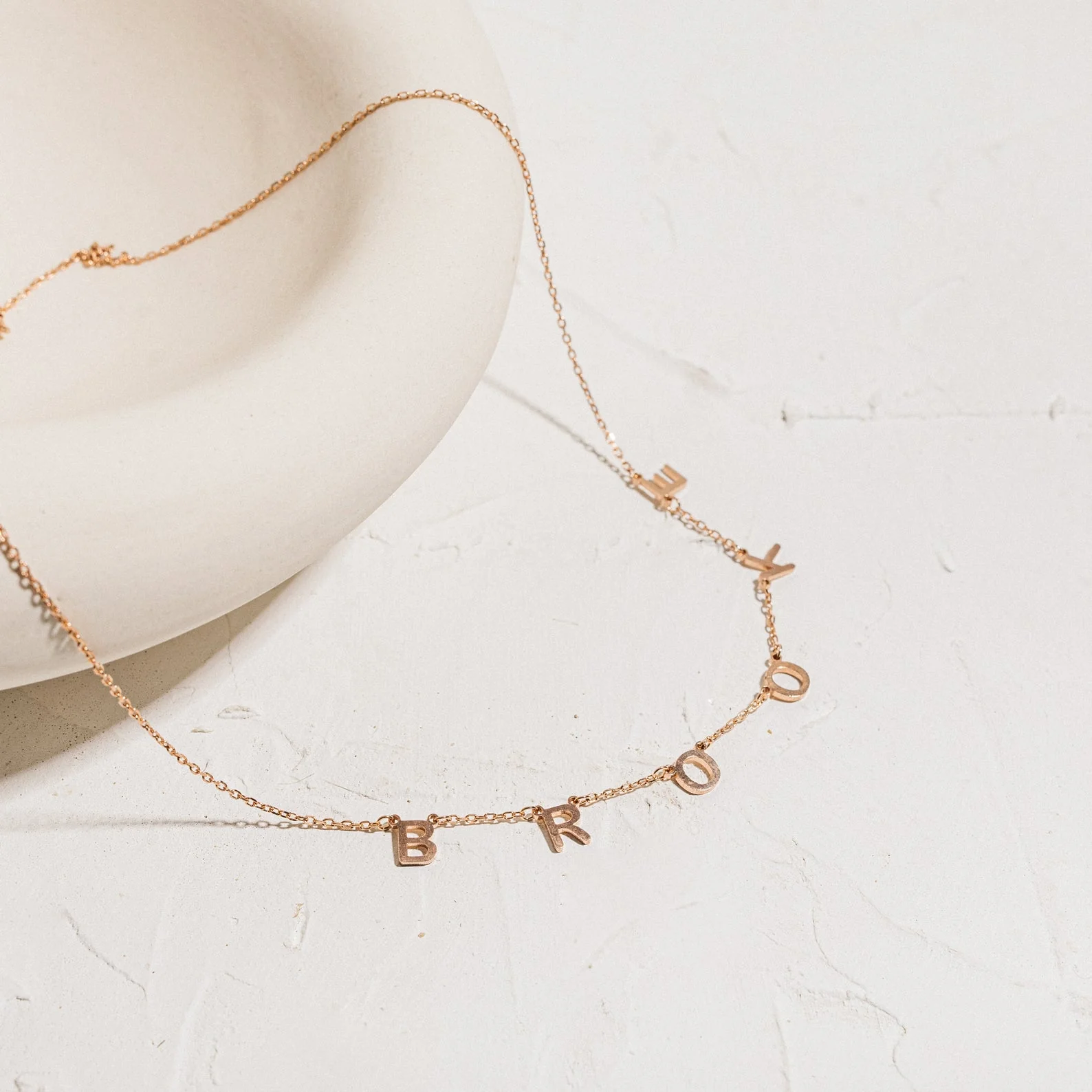 Custom Letter Necklace in 18K Gold - Image 4