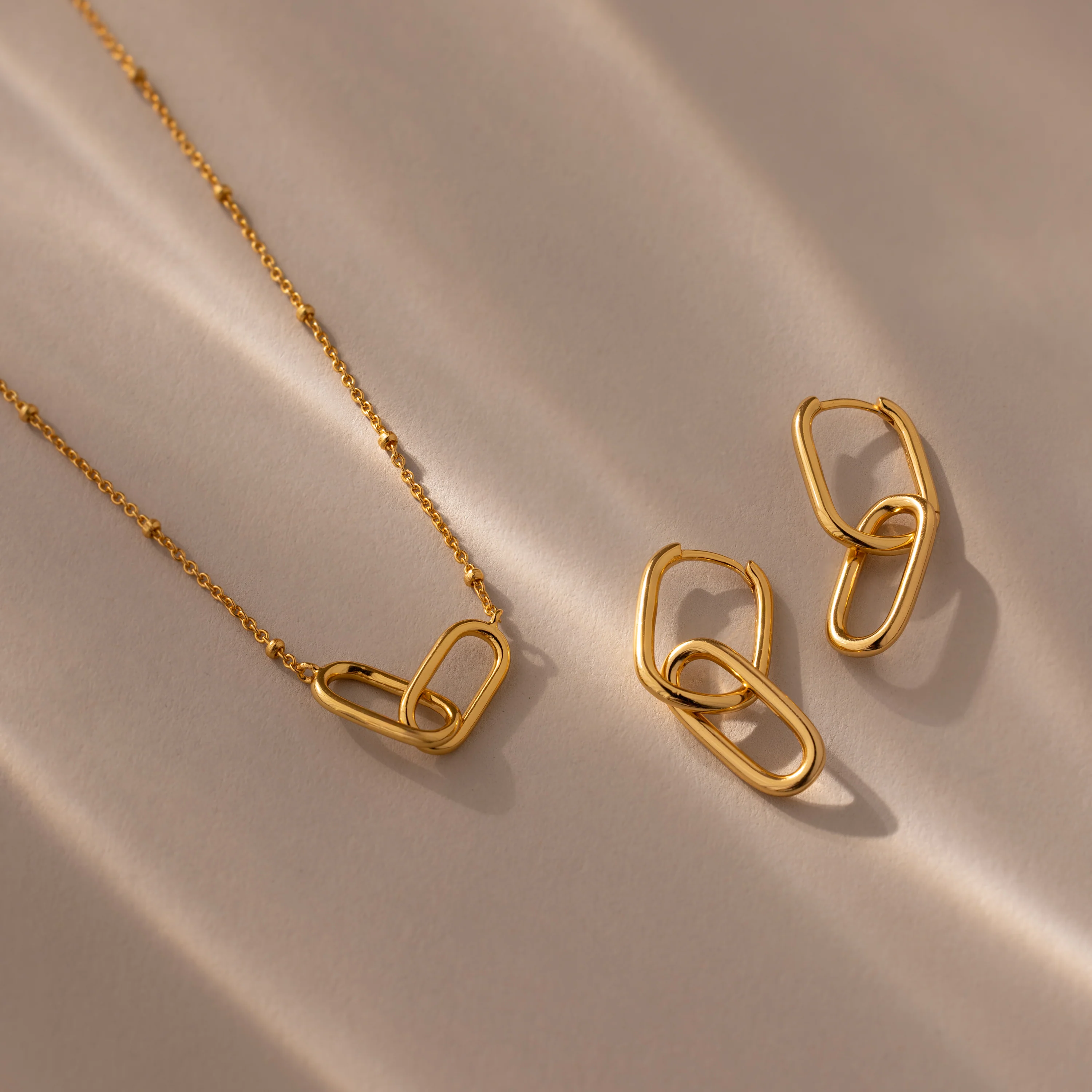 Linked Charm Necklace and Earrings Set - Image 7