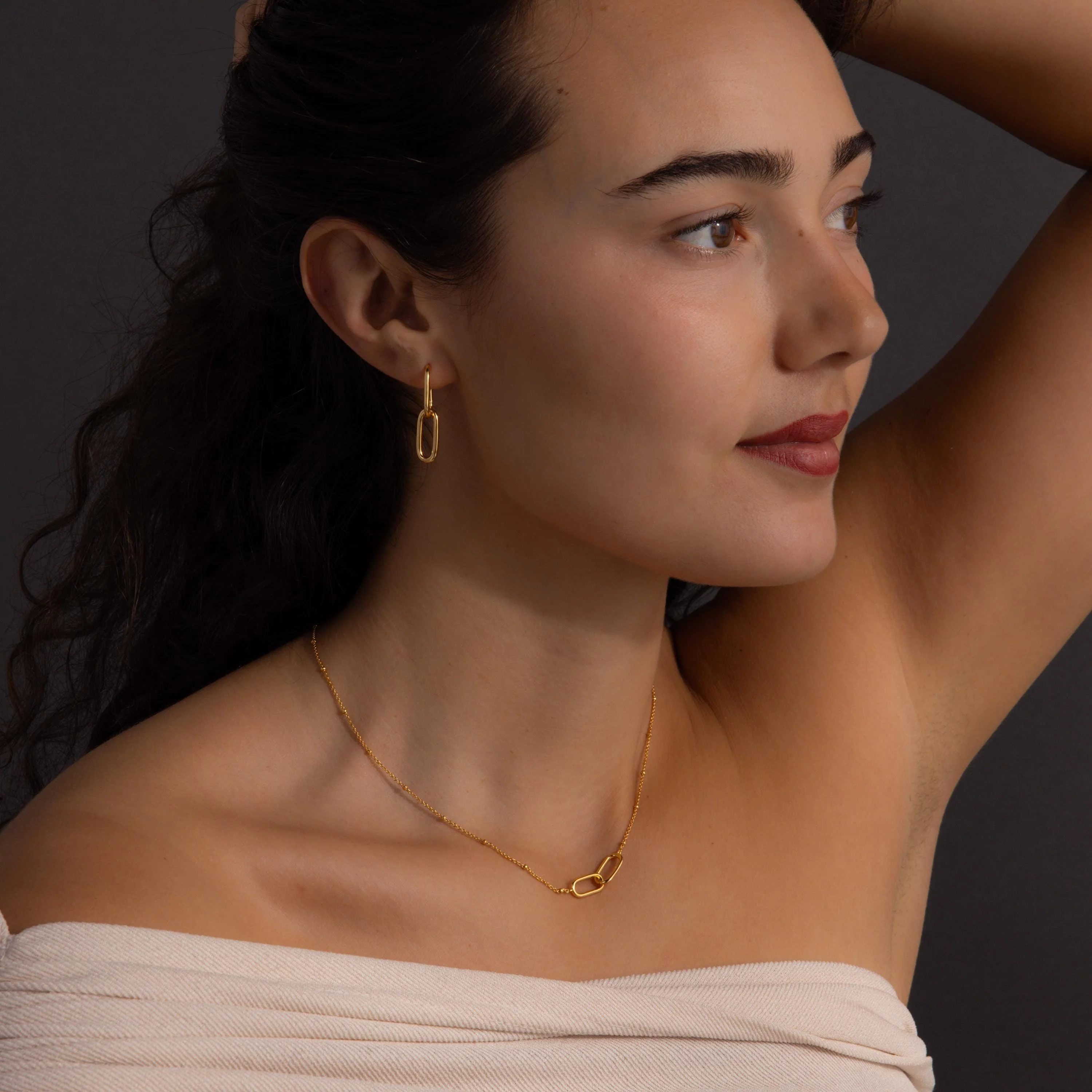 Linked Charm Necklace and Earrings Set in 18K Gold - Image 7