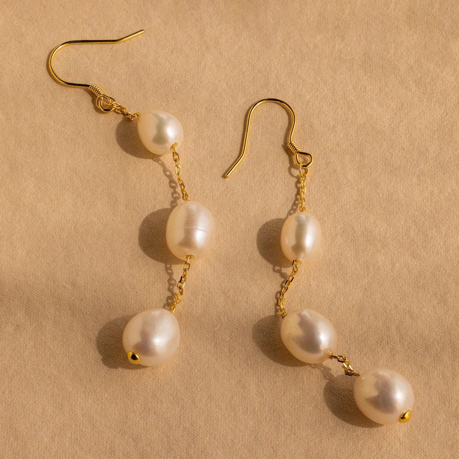 Long Pearl Dangle Earrings - Image 6