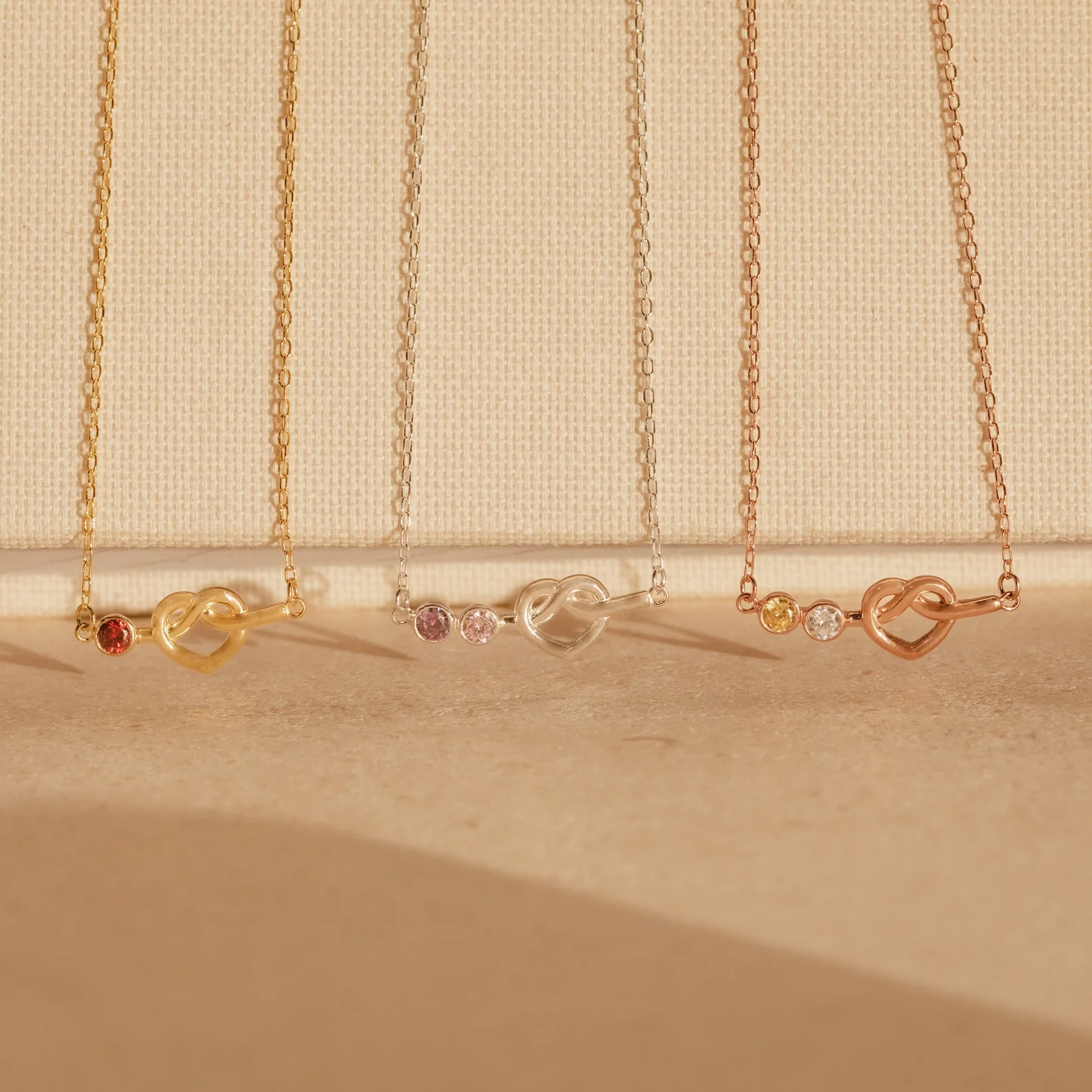 Love Knot Birthstone Necklace - Image 3