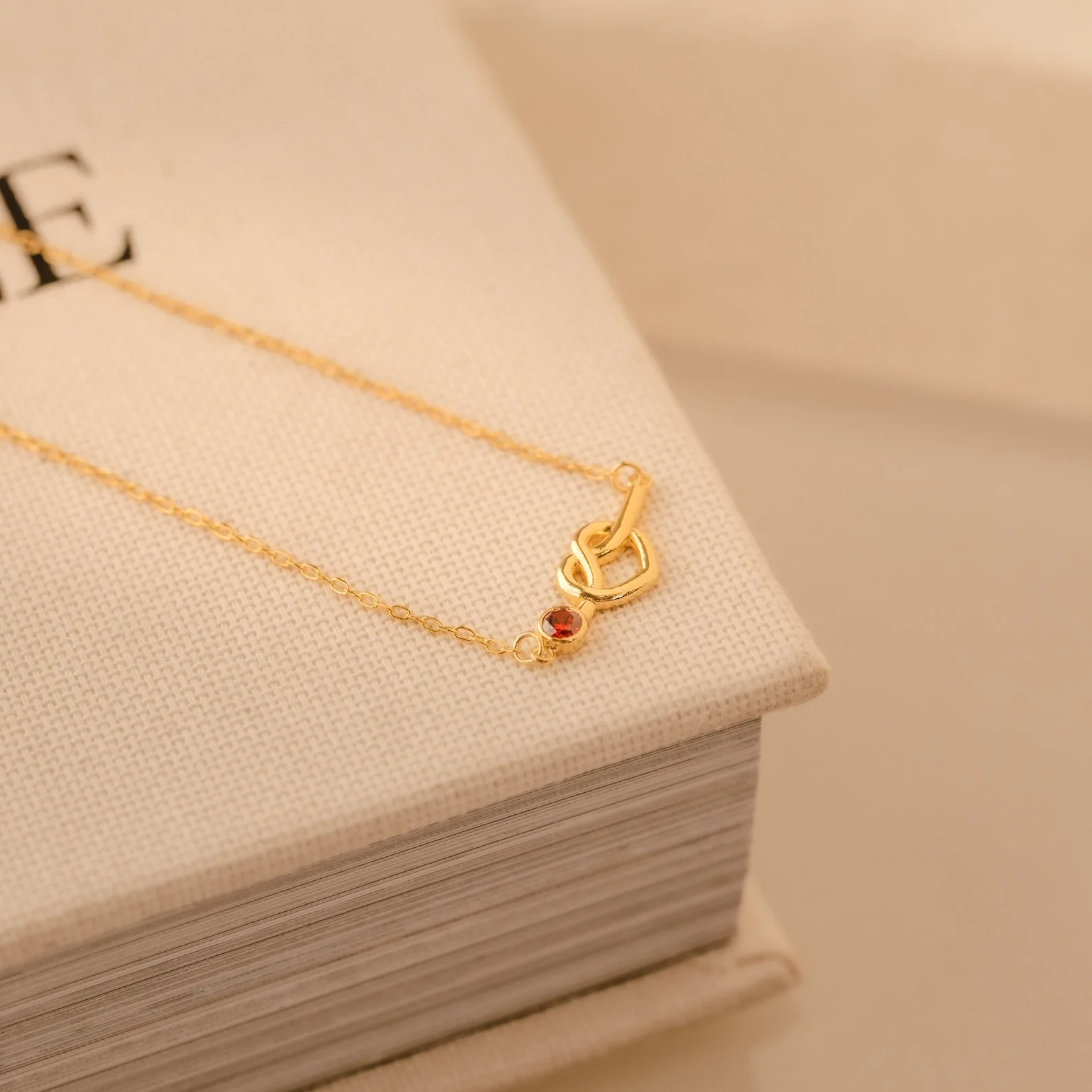 Love Knot Birthstone Necklace - Image 7