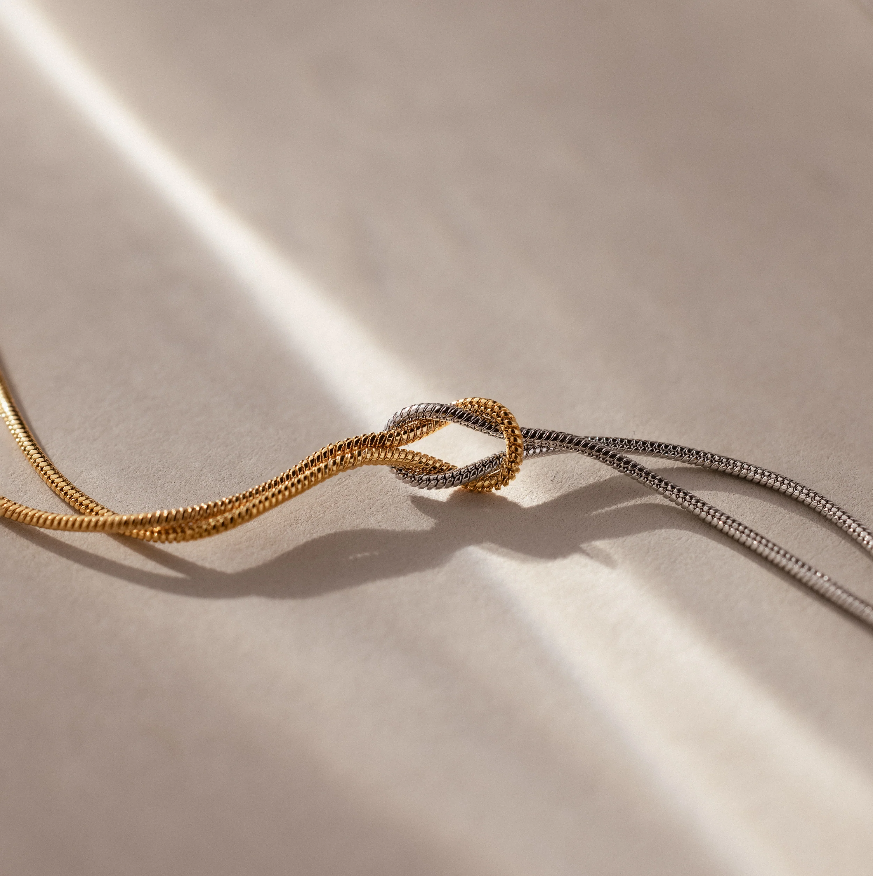 Love Knot Chain Necklace in Mixed Metal - Image 7