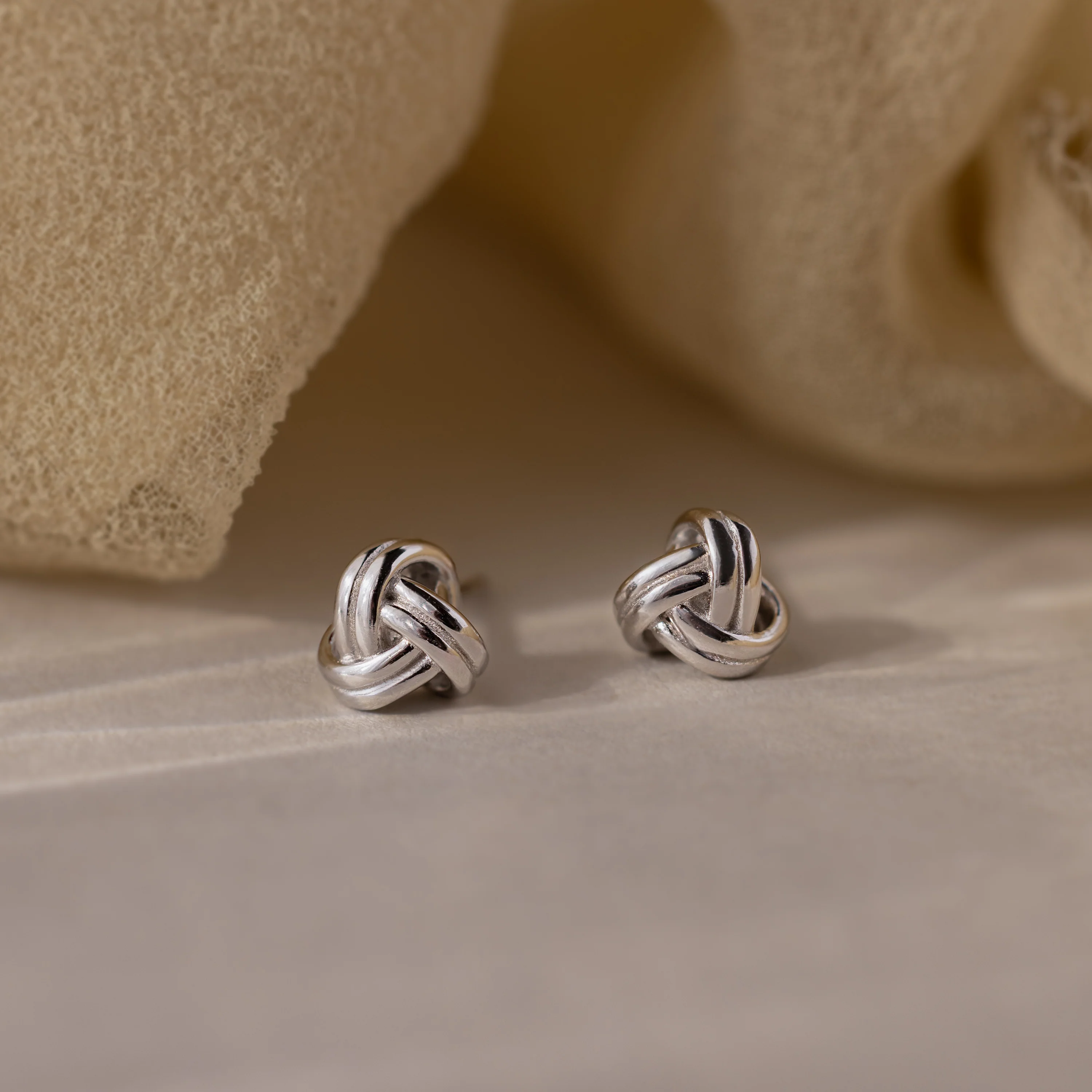 Love Knot Studs in Silver - Image 5
