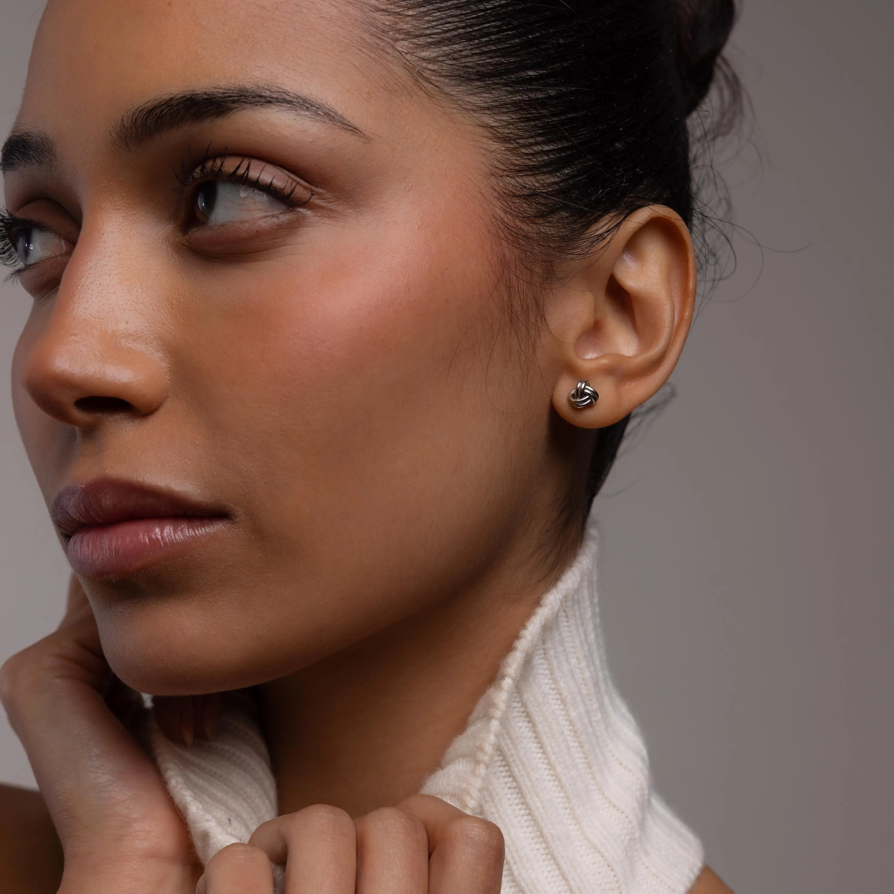 Love Knot Studs in Silver - Image 6