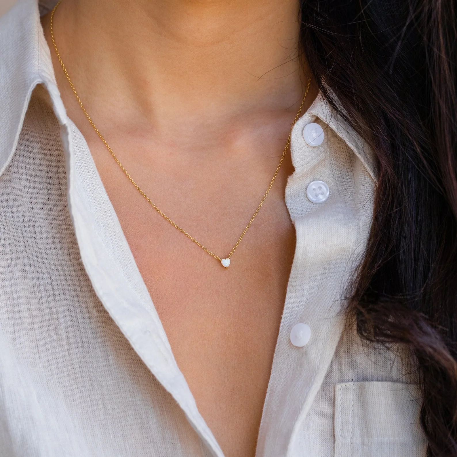 Madeline Opal Heart Necklace - Image 5