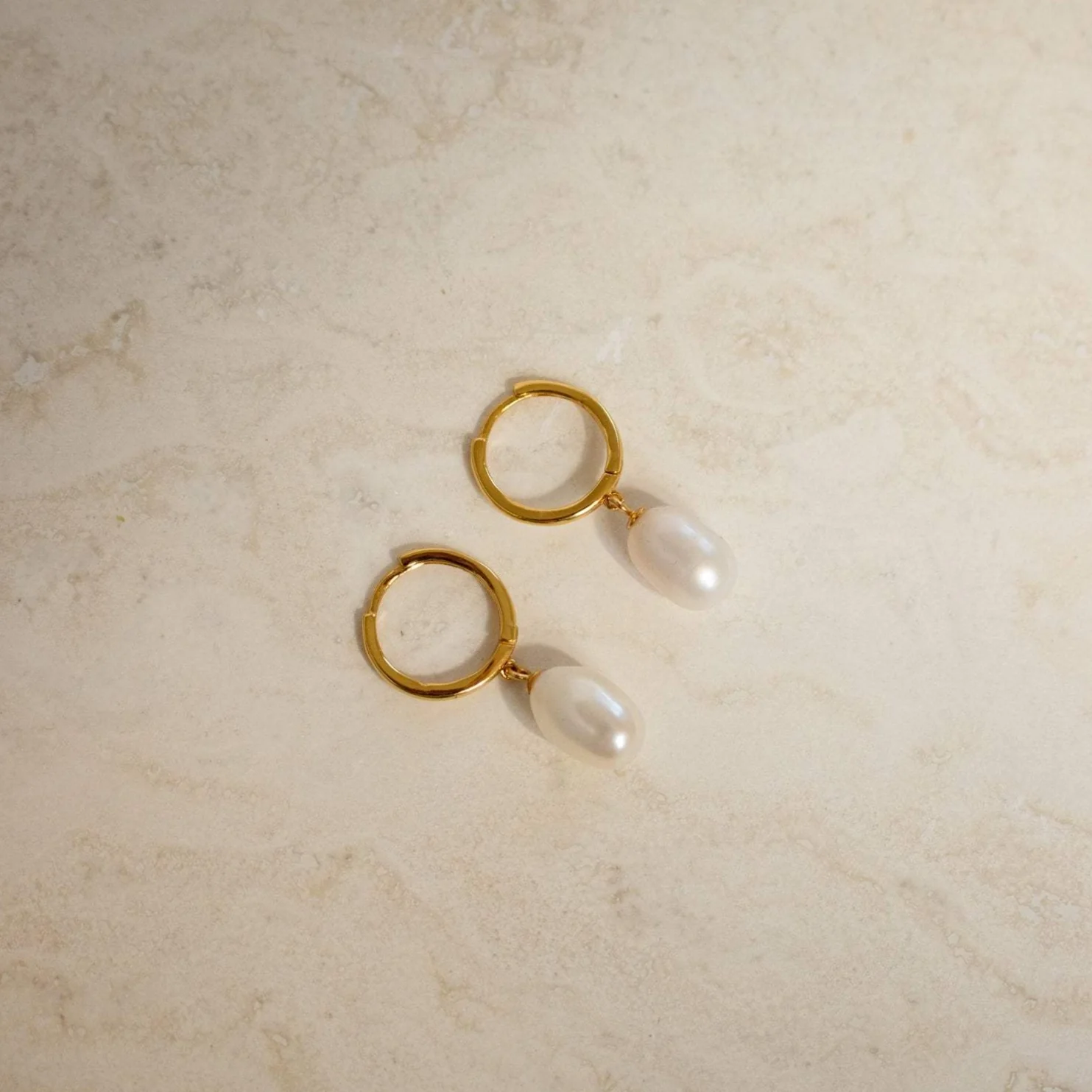 Maggie Pearl Drop Hoops - Image 5
