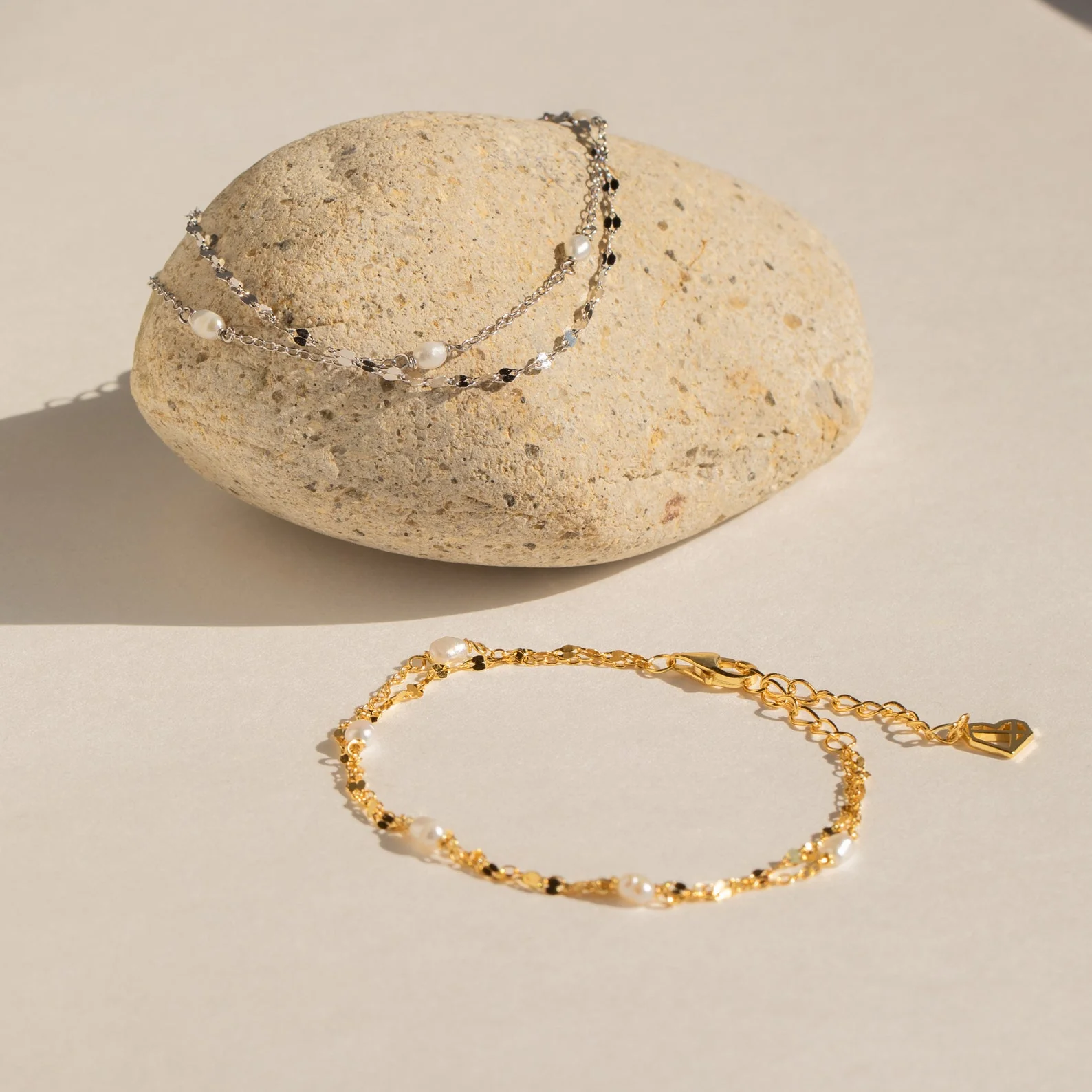 Magnolia Pearl Wrap Bracelet in 18K Gold - Image 3
