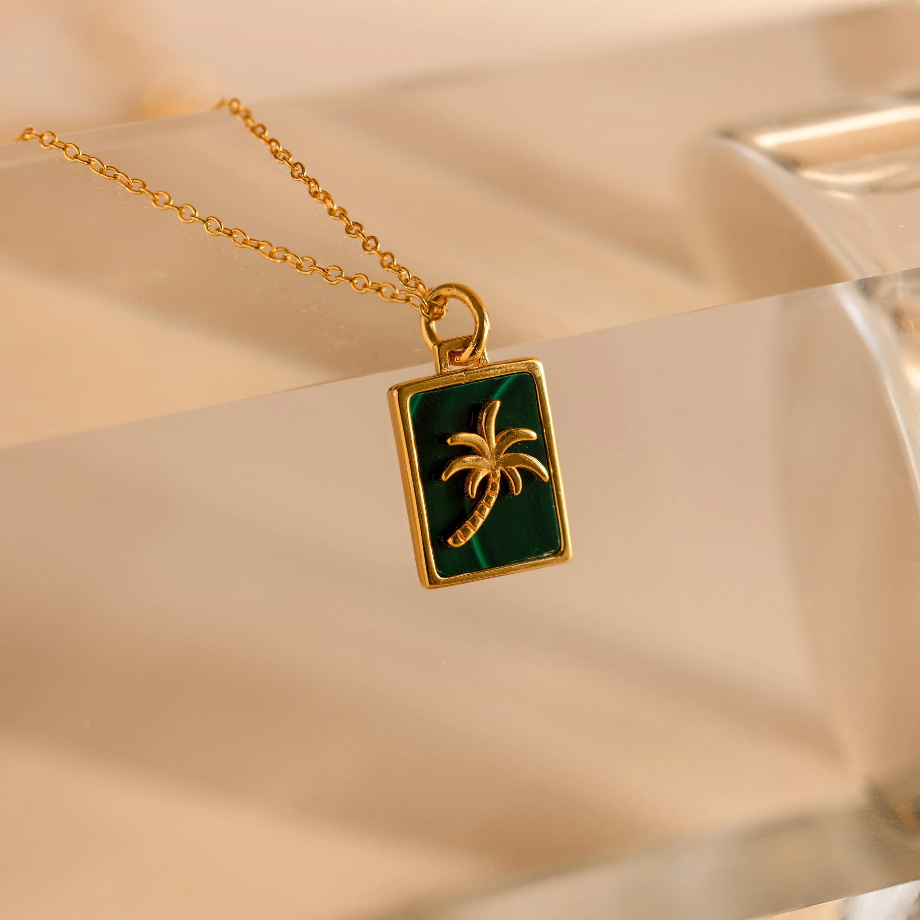 Malachite Palm Tree Necklace - Image 3