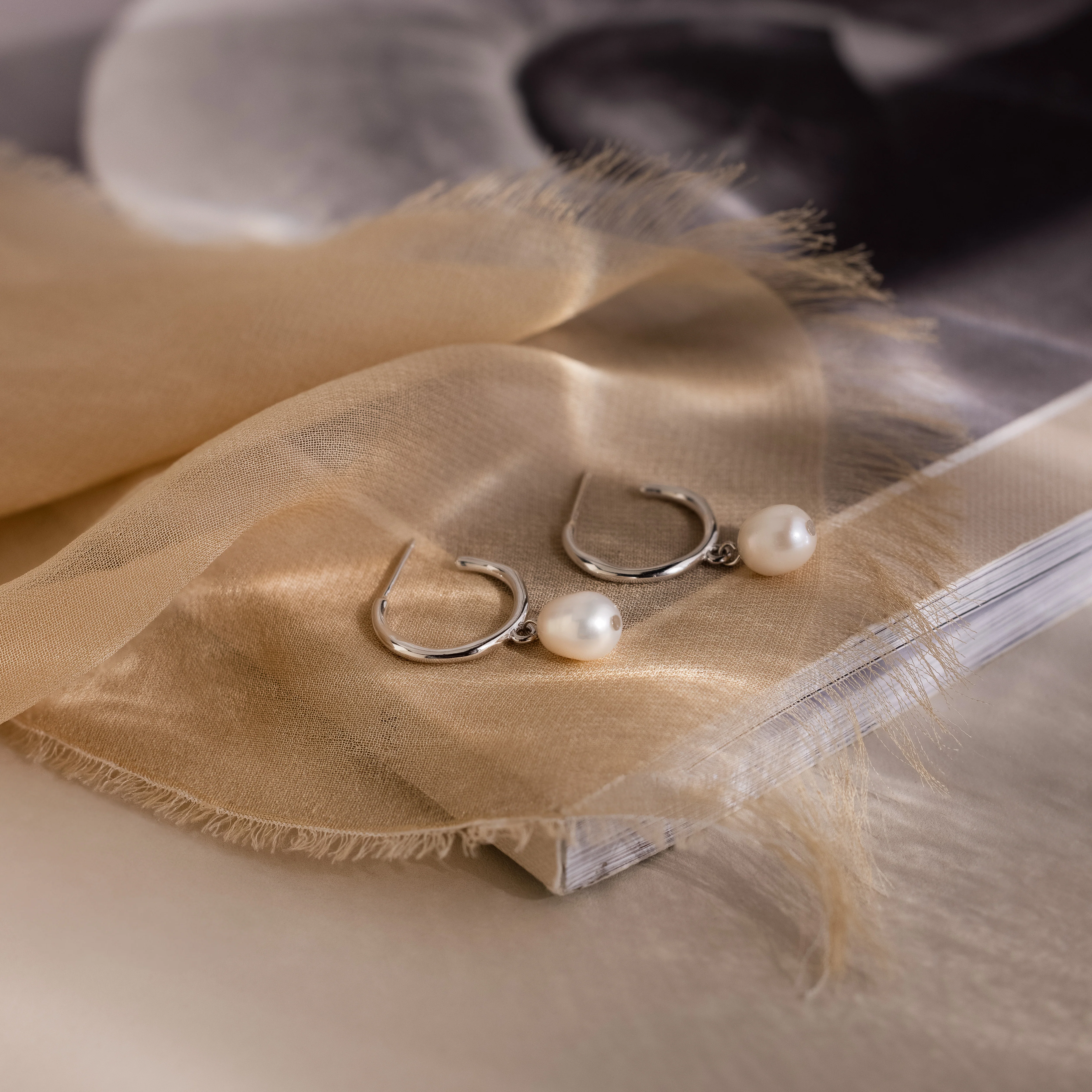 Margot Pearl Hoops - Image 6