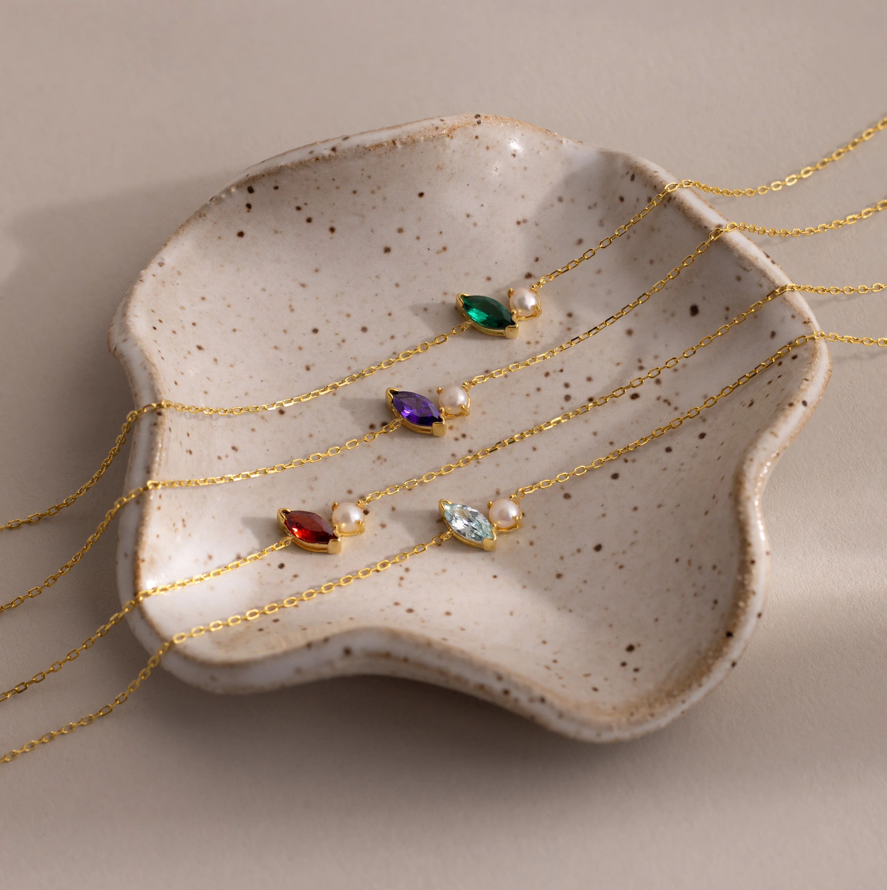 Marquise Birthstone & Pearl Bracelet - Image 2