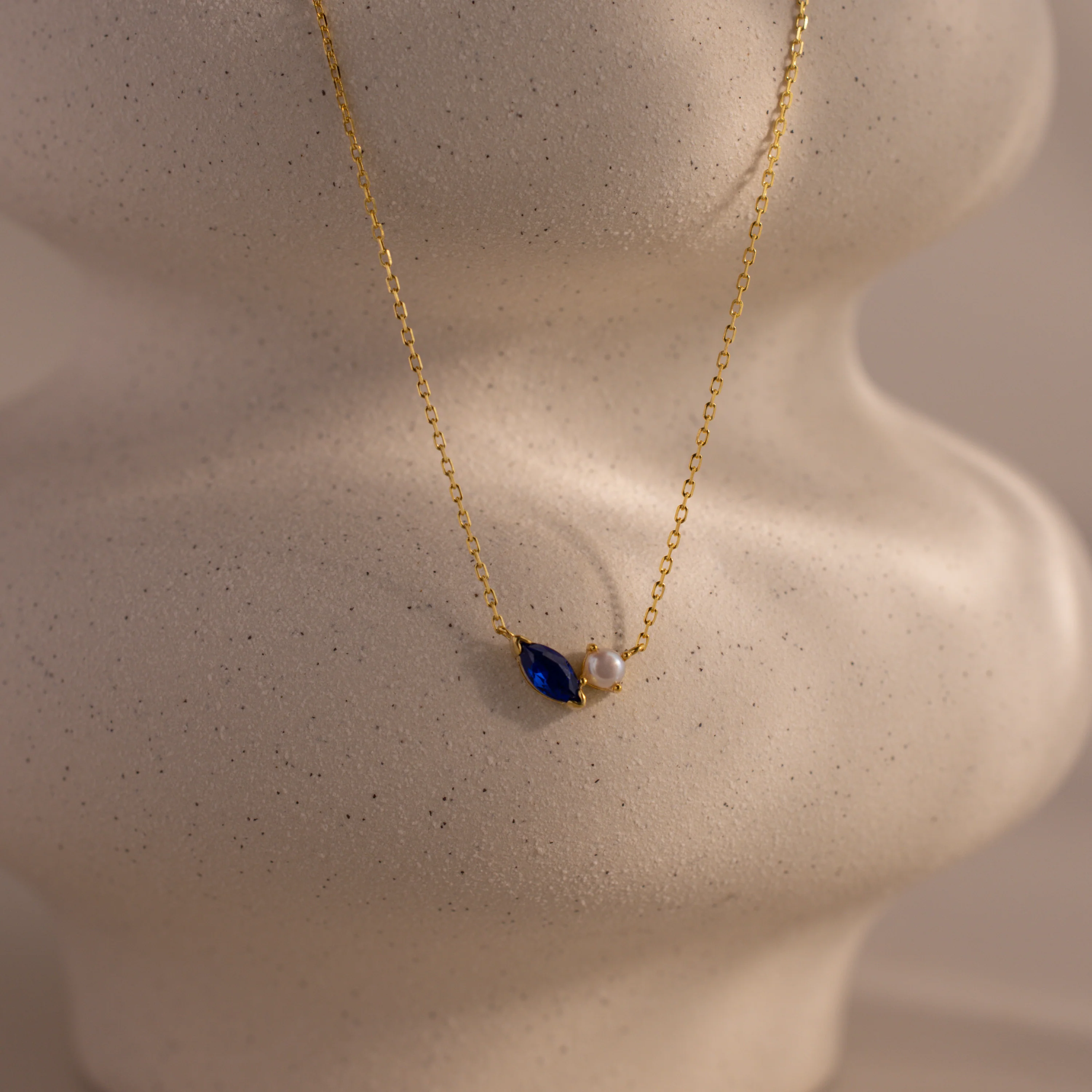 Marquise Birthstone & Pearl Necklace - Image 10