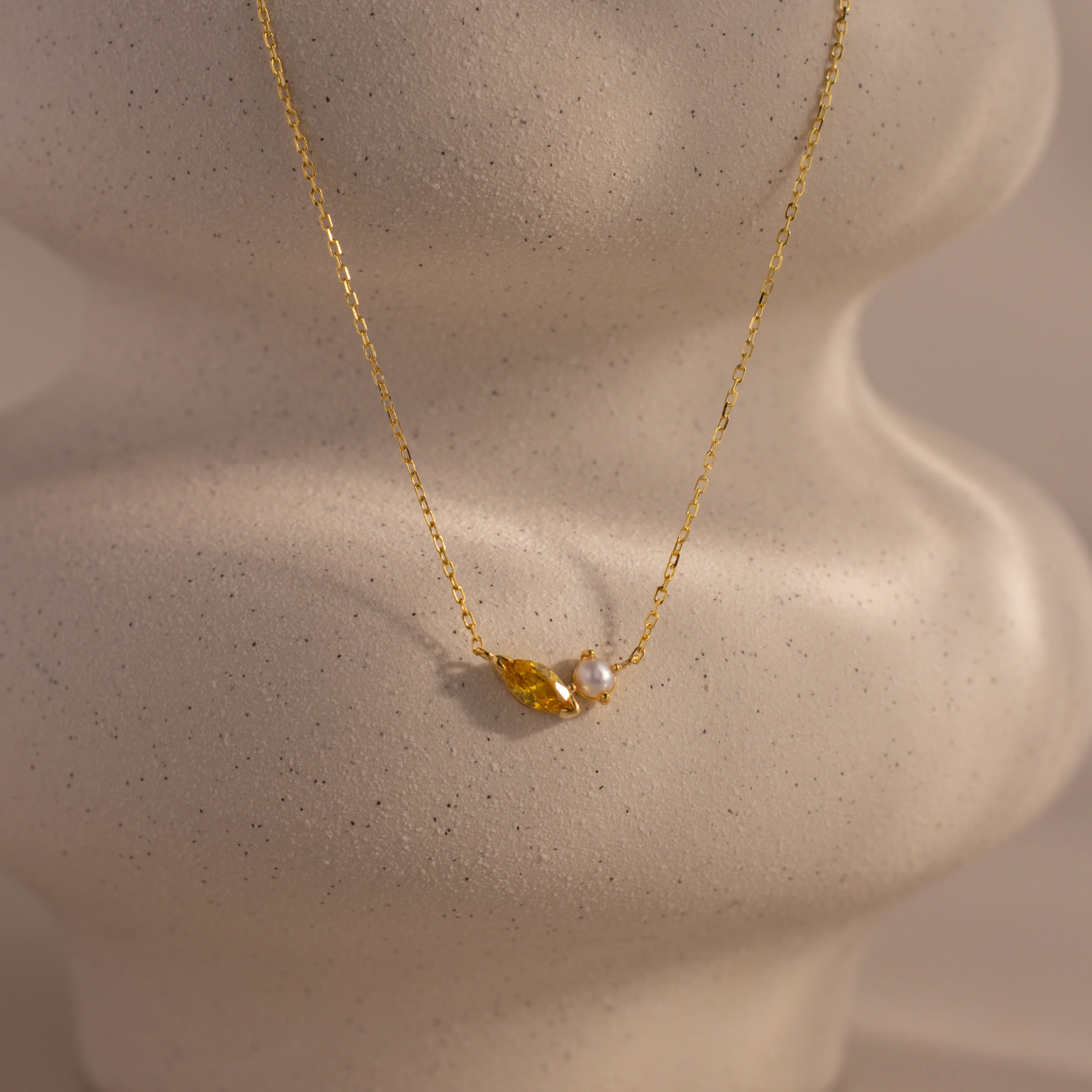 Marquise Birthstone & Pearl Necklace - Image 11