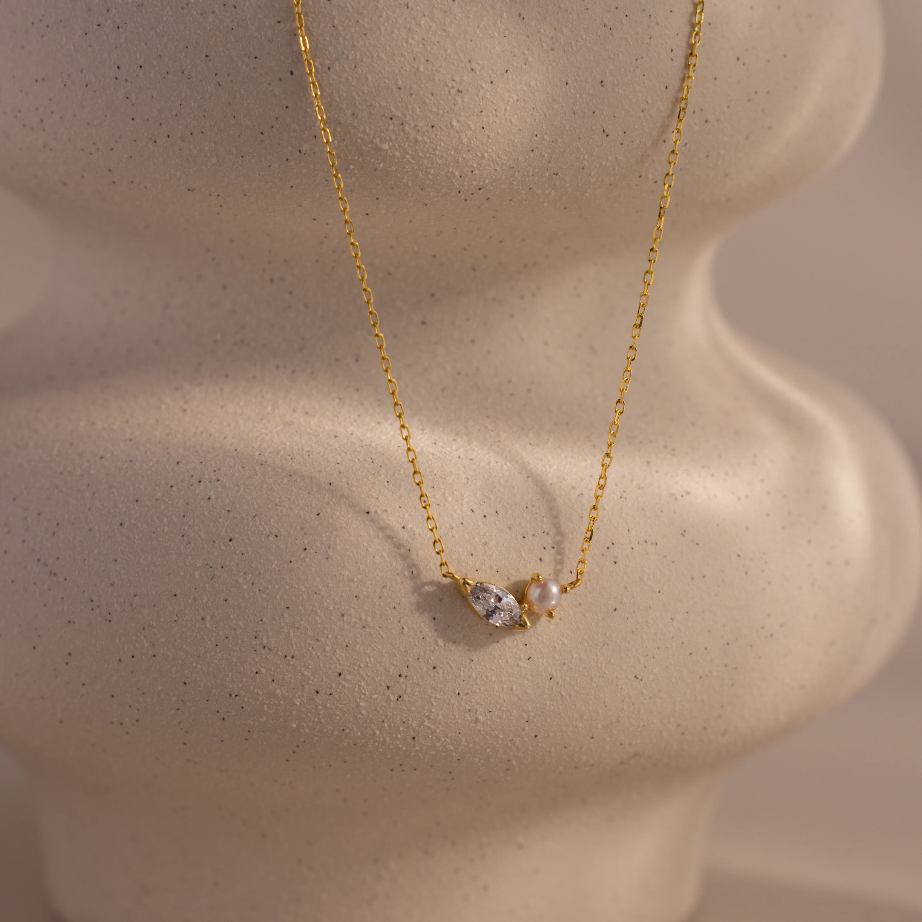 Marquise Birthstone & Pearl Necklace - Image 5