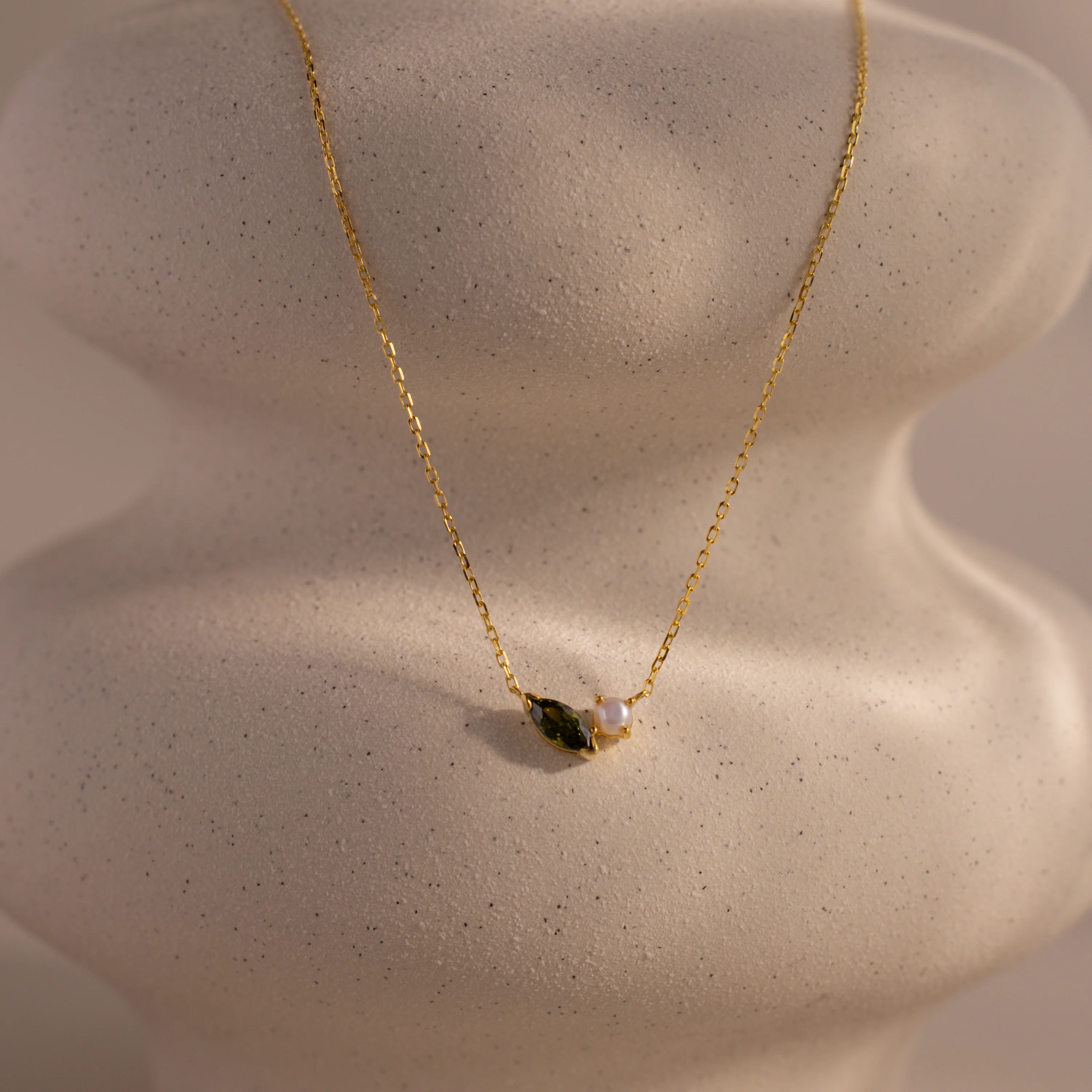 Marquise Birthstone & Pearl Necklace - Image 7