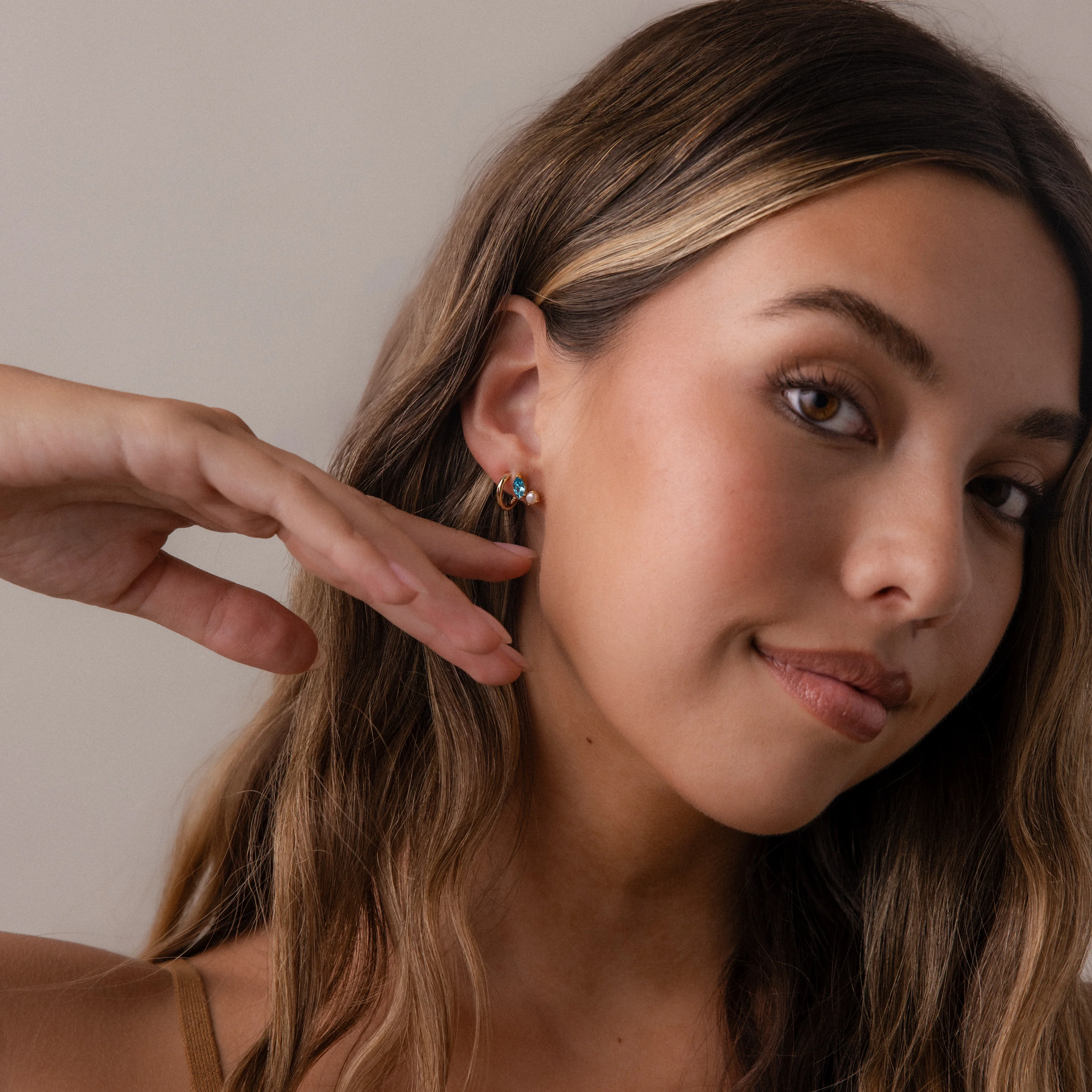 Marquise Birthstone & Pearl Studs - Image 13