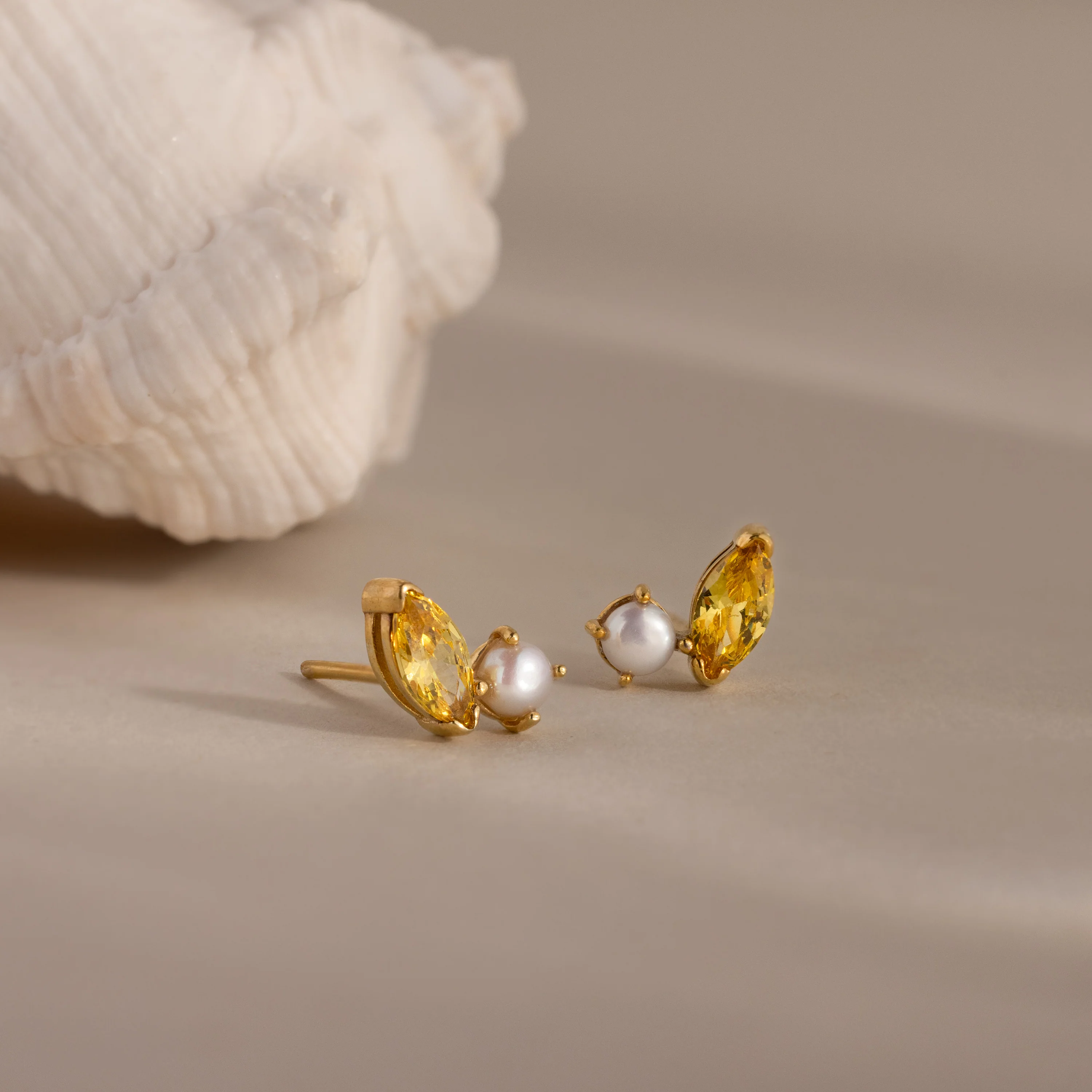 Marquise Birthstone & Pearl Studs - Image 18