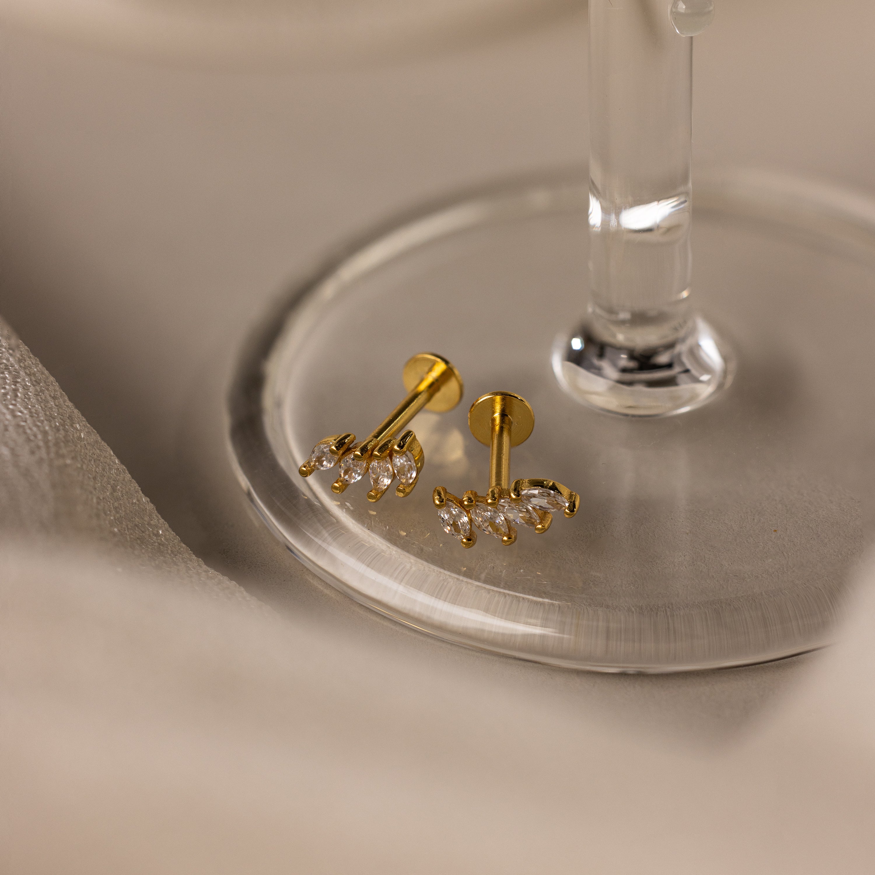 Marquise Diamond Climbers in 18K Gold - Image 3