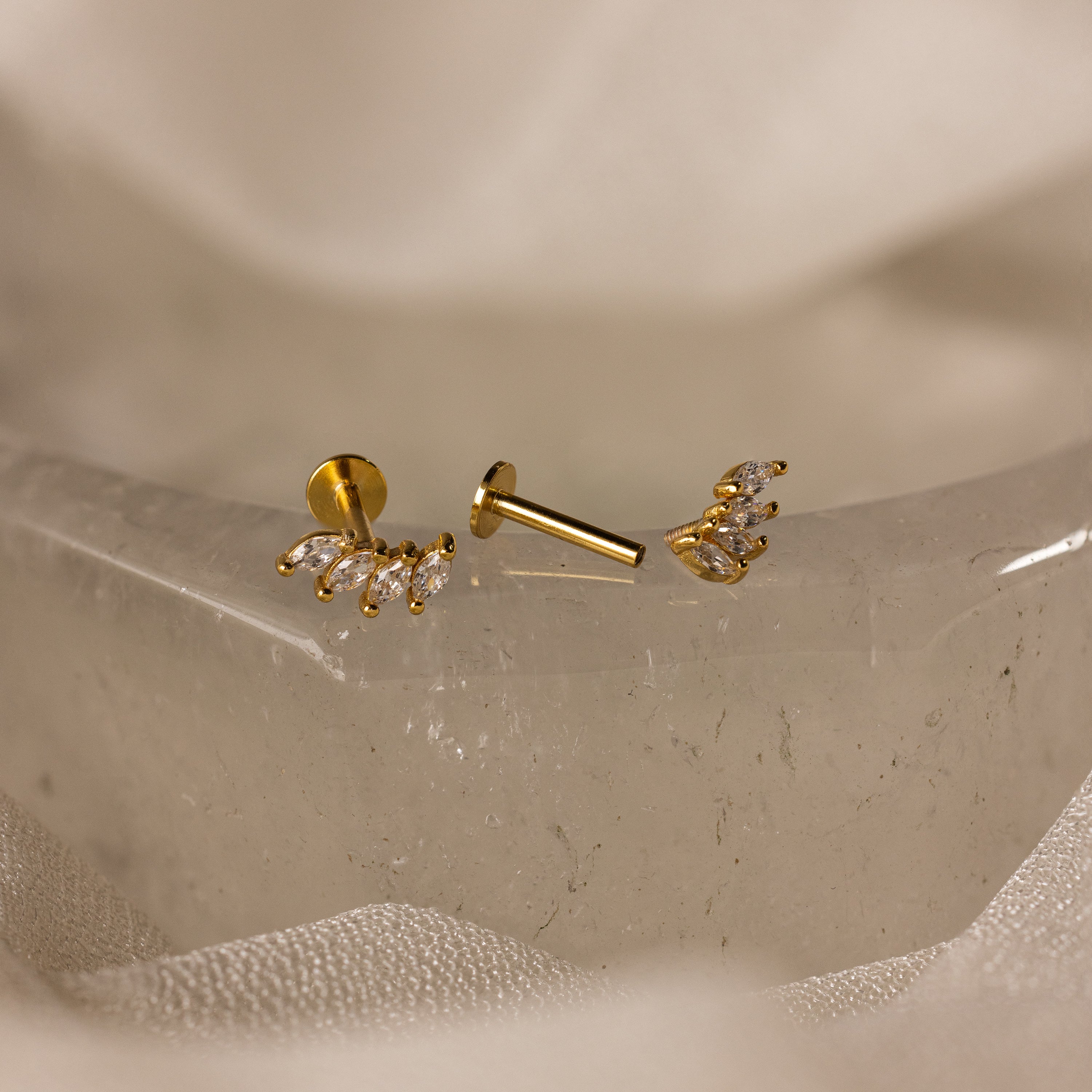 Marquise Diamond Climbers in 18K Gold - Image 5