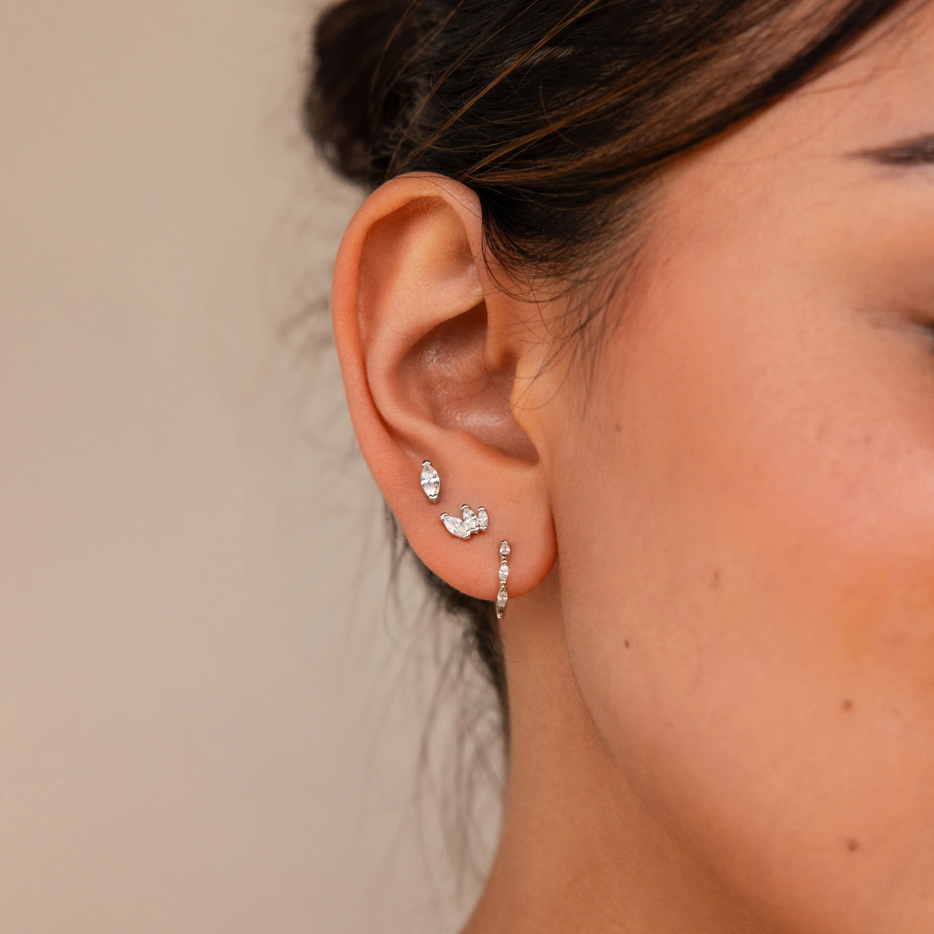Marquise Diamond Earrings Set - Image 4