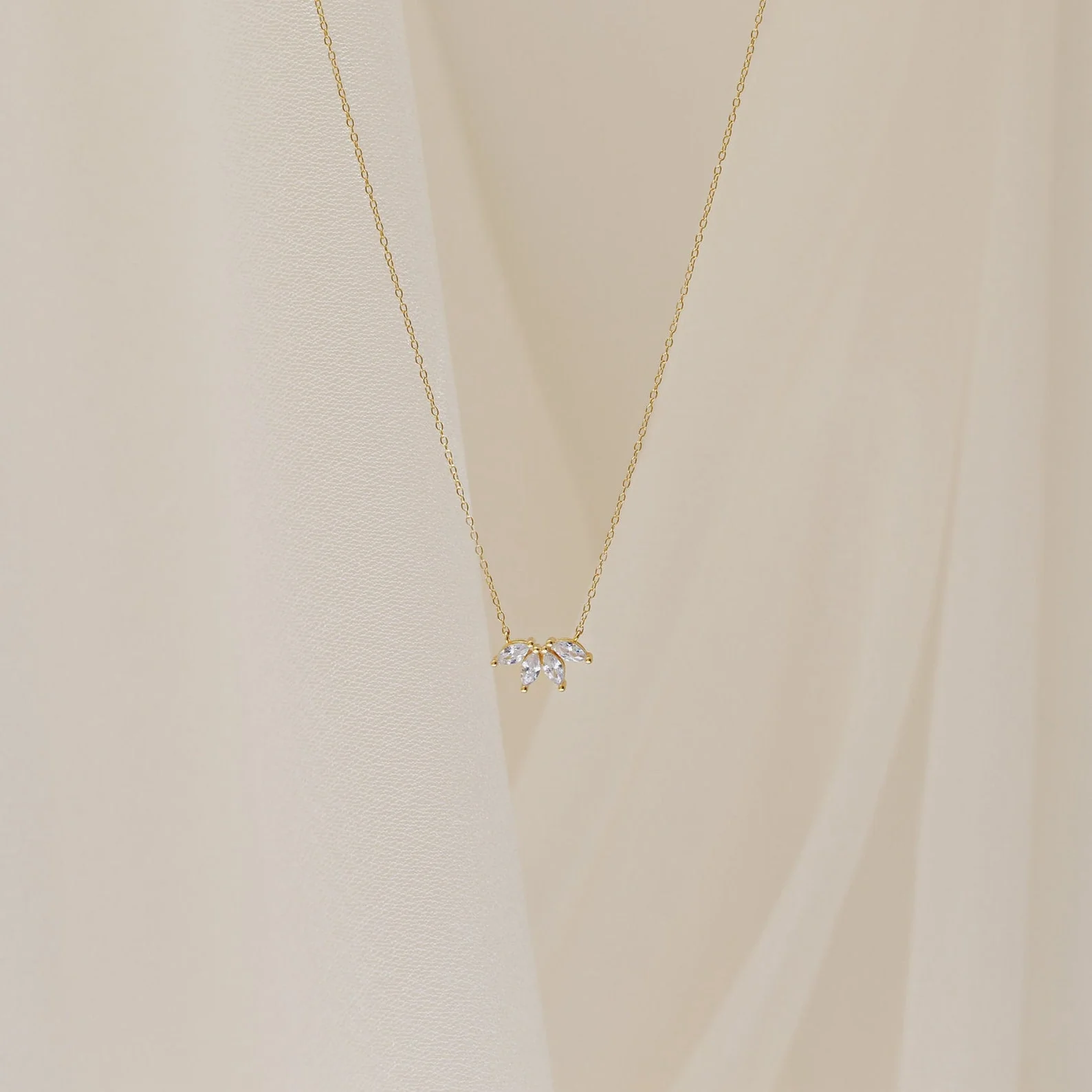 Marquise Diamond Necklace in 18K Gold - Image 4