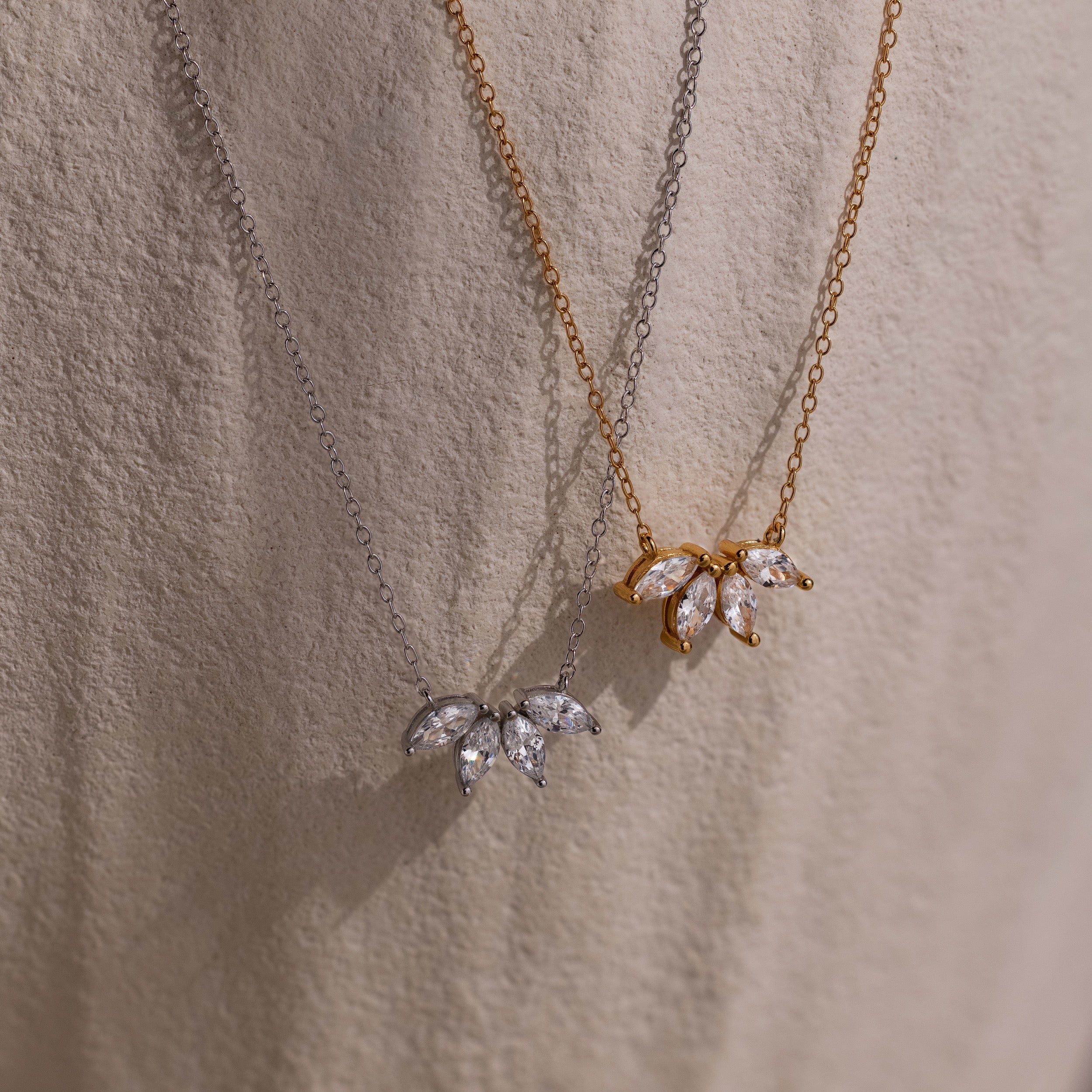 Marquise Diamond Necklace in Silver - Image 5