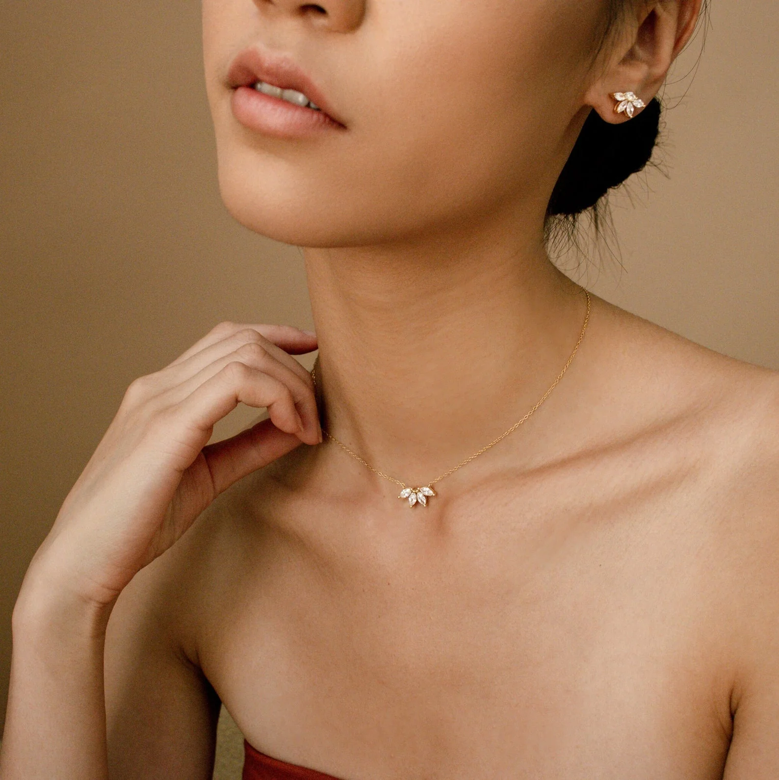 Marquise Diamond Necklace in 18K Gold - Image 7