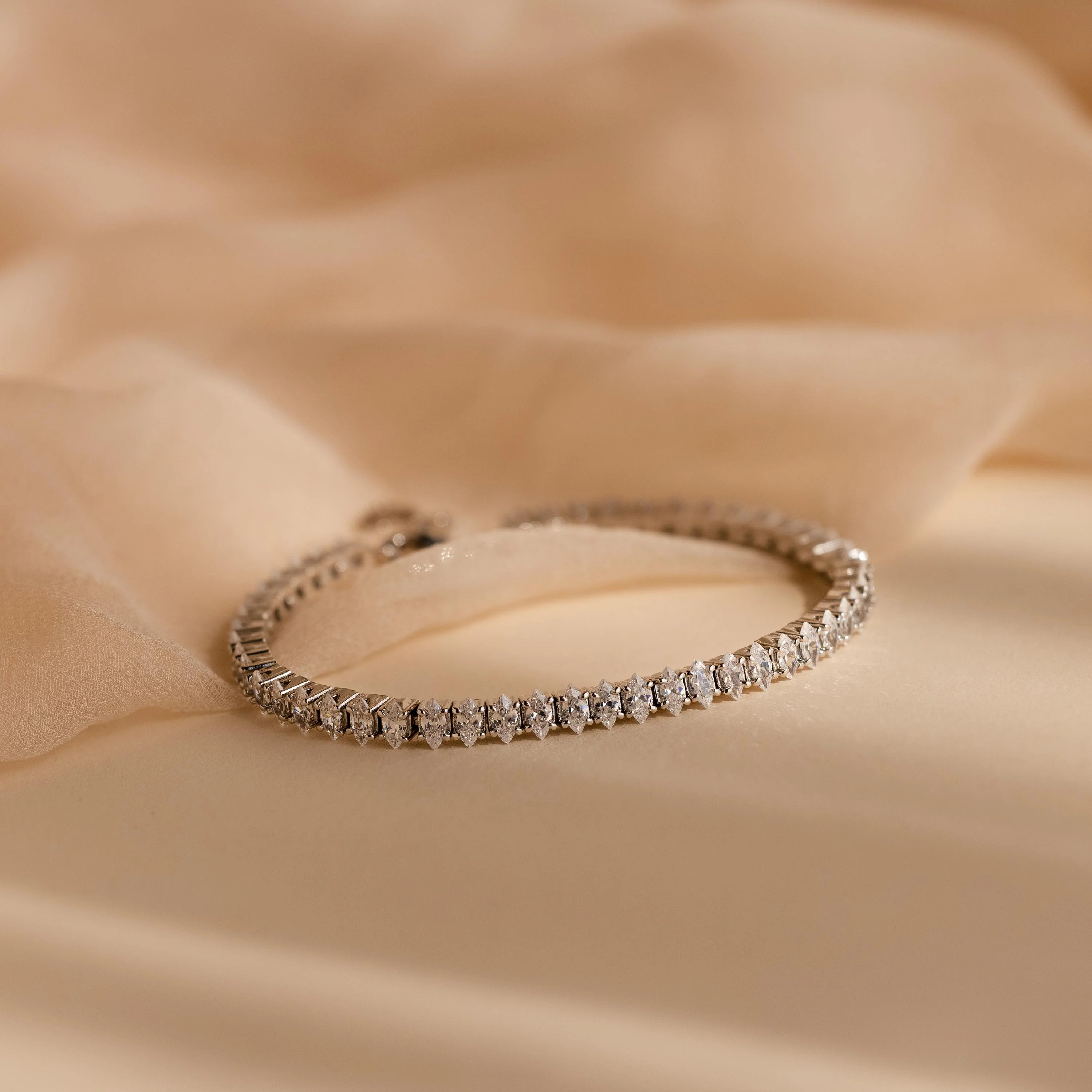 Marquise Diamond Tennis Bracelet - Image 3