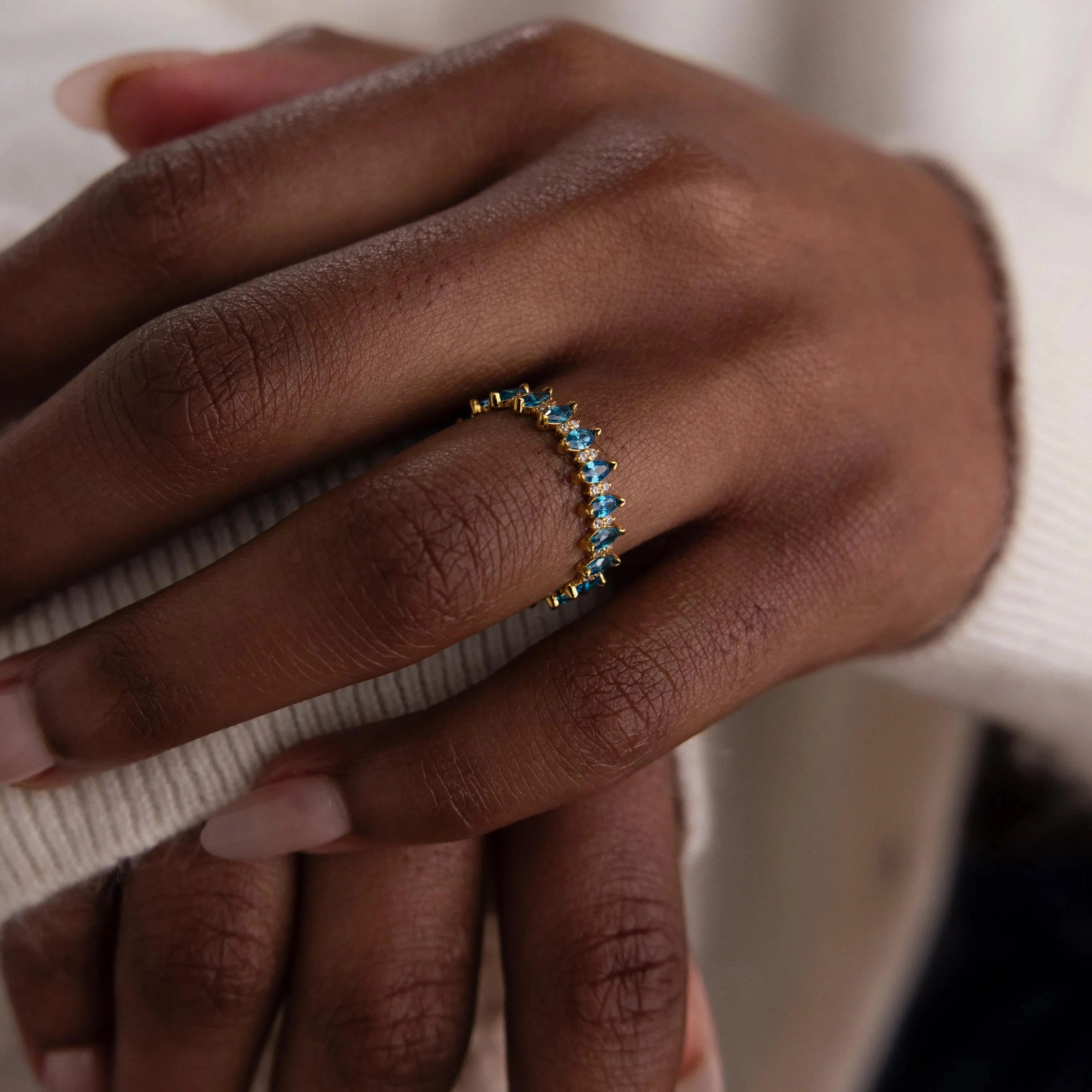 Marquise Infinity Birthstone Ring - Image 2