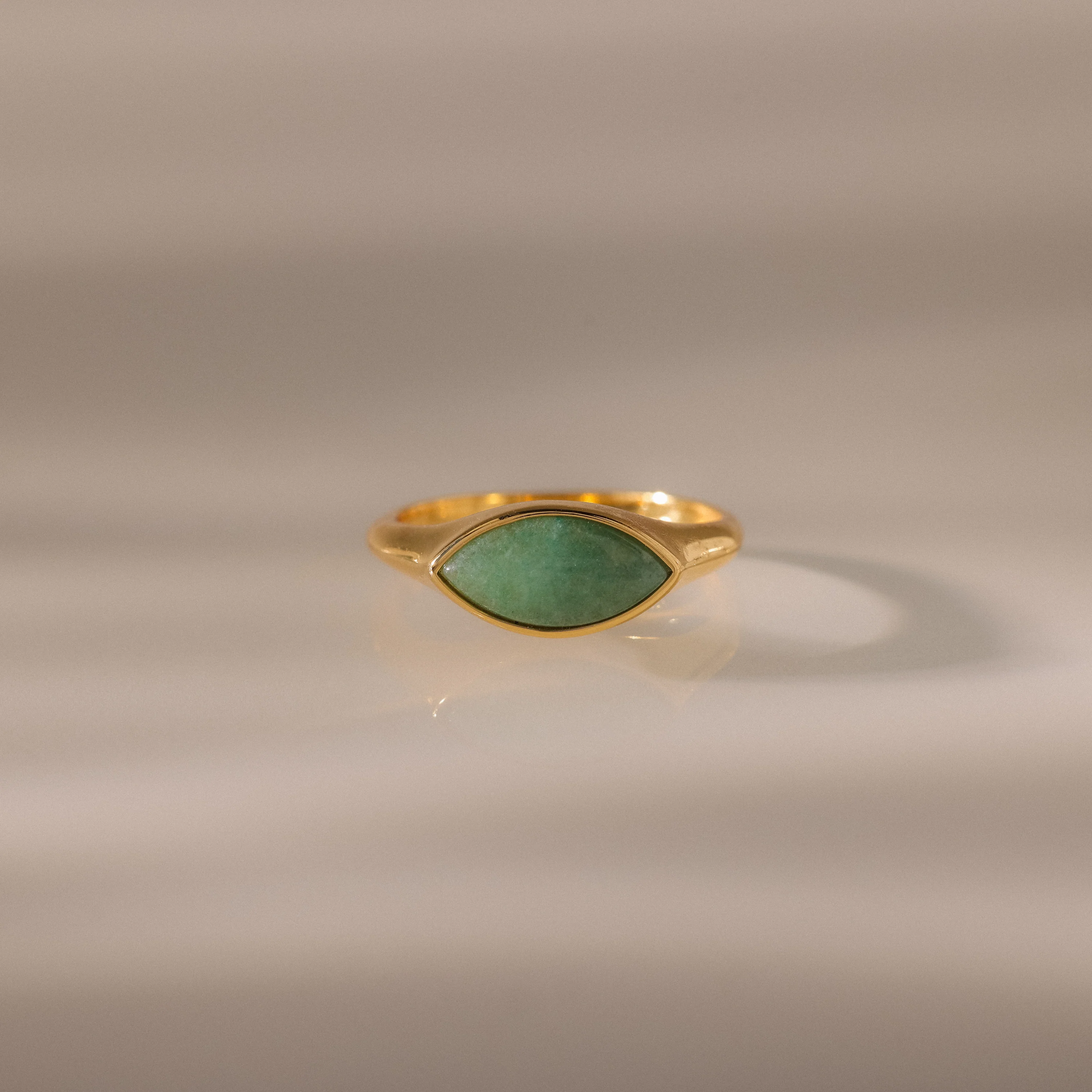 Marquise Jade Signet Ring