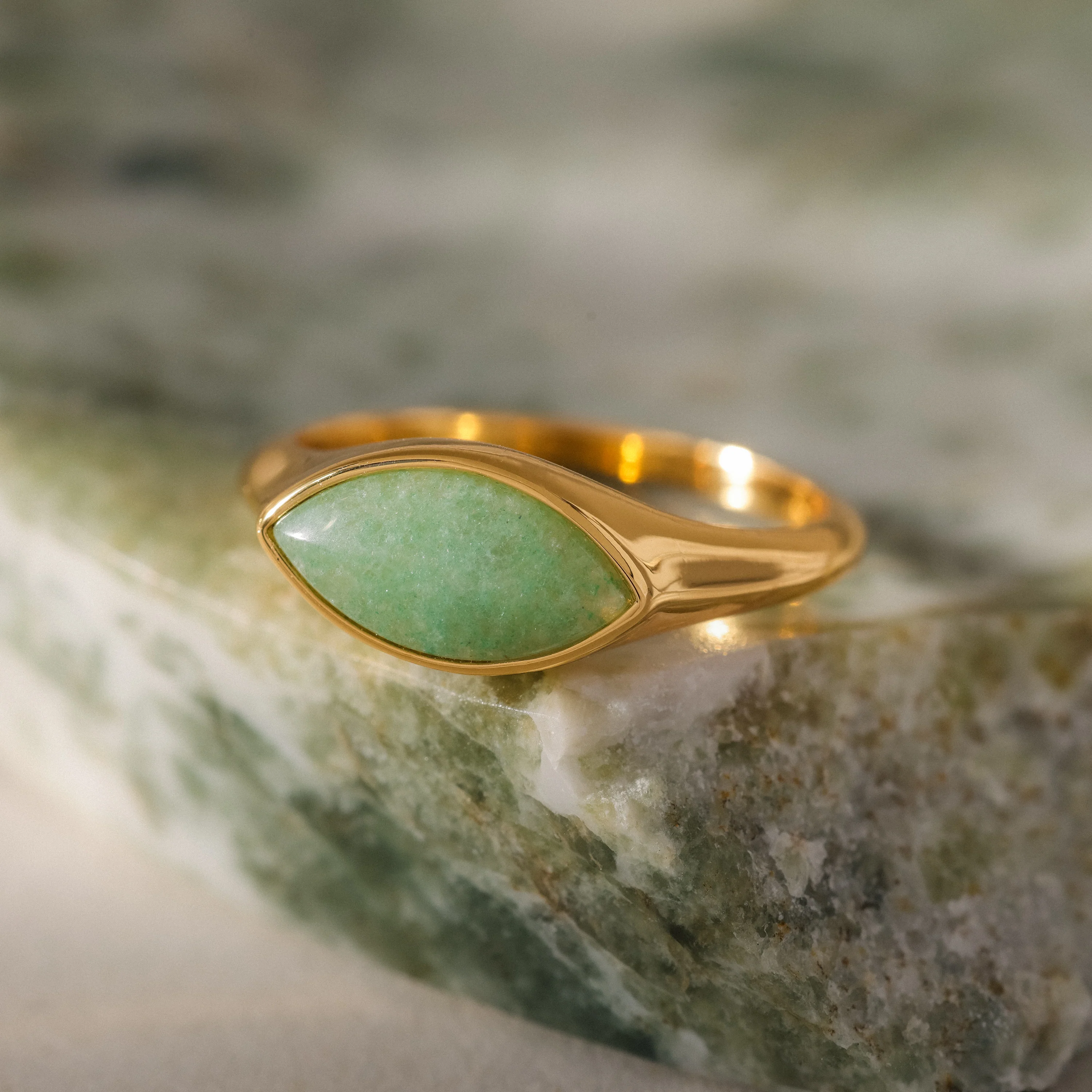 Marquise Jade Signet Ring - Image 3