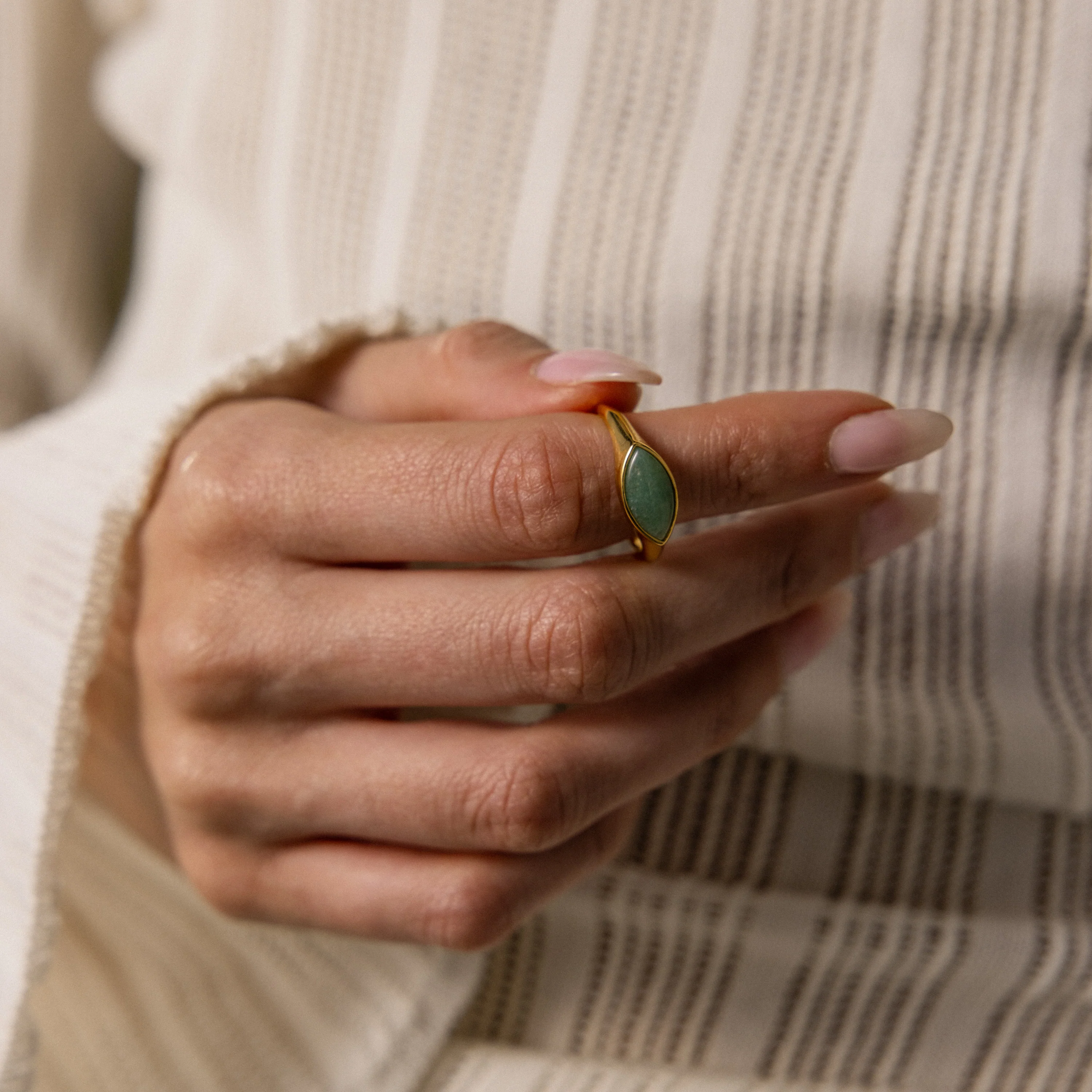 Marquise Jade Signet Ring - Image 4