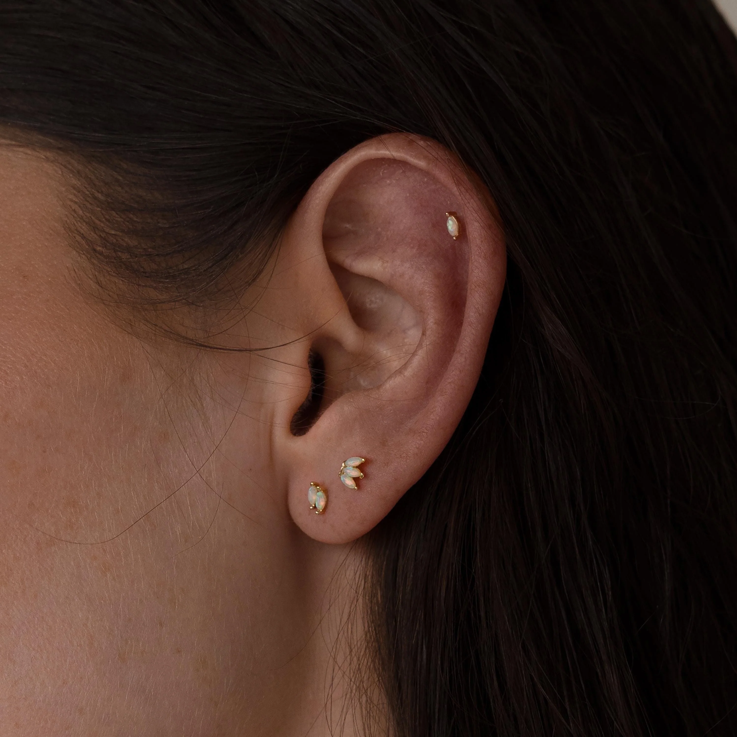 Marquise Opal Flat Back Studs