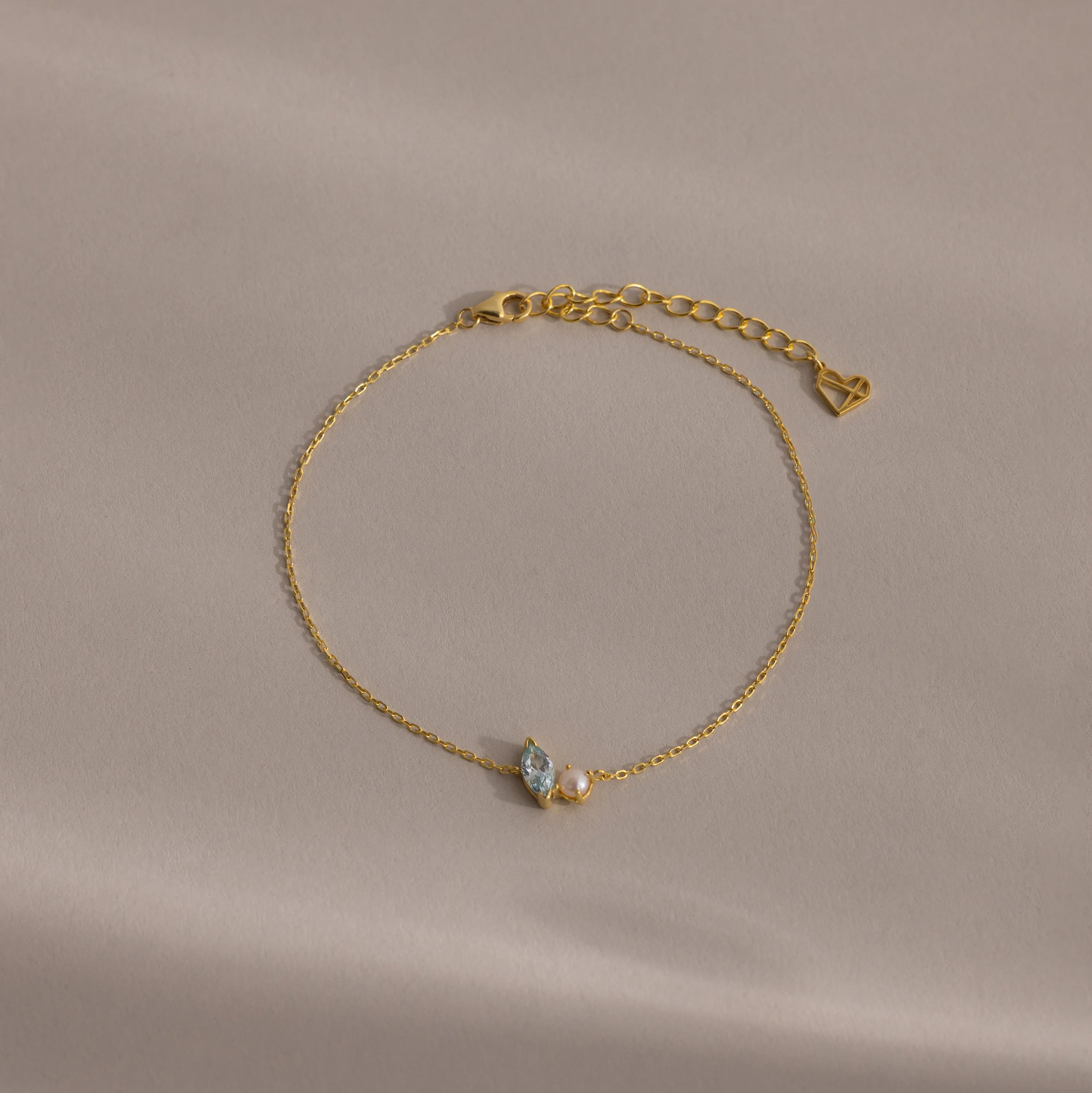 Marquise Aquamarine & Pearl Bracelet - Image 3