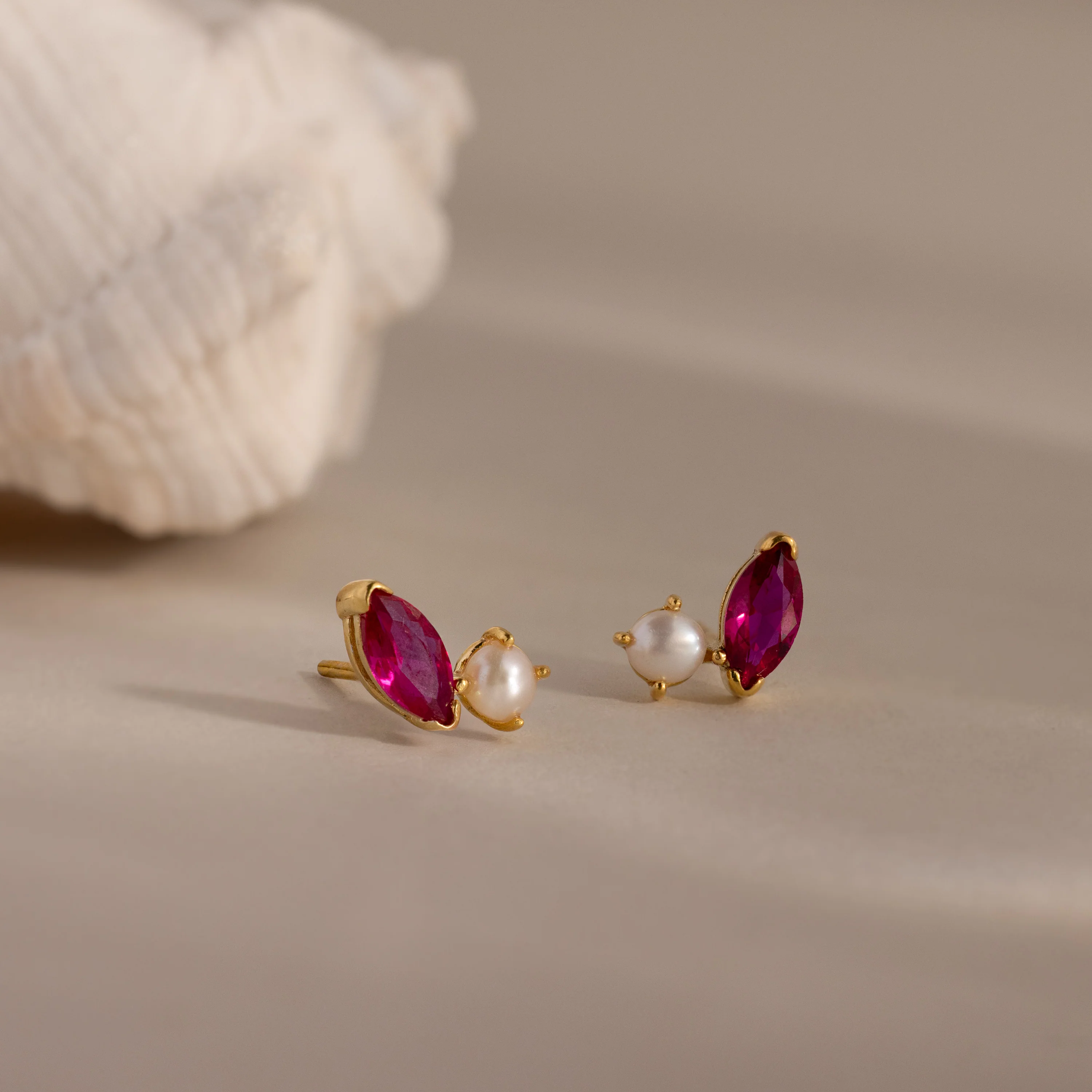 Marquise Birthstone & Pearl Studs - Image 20