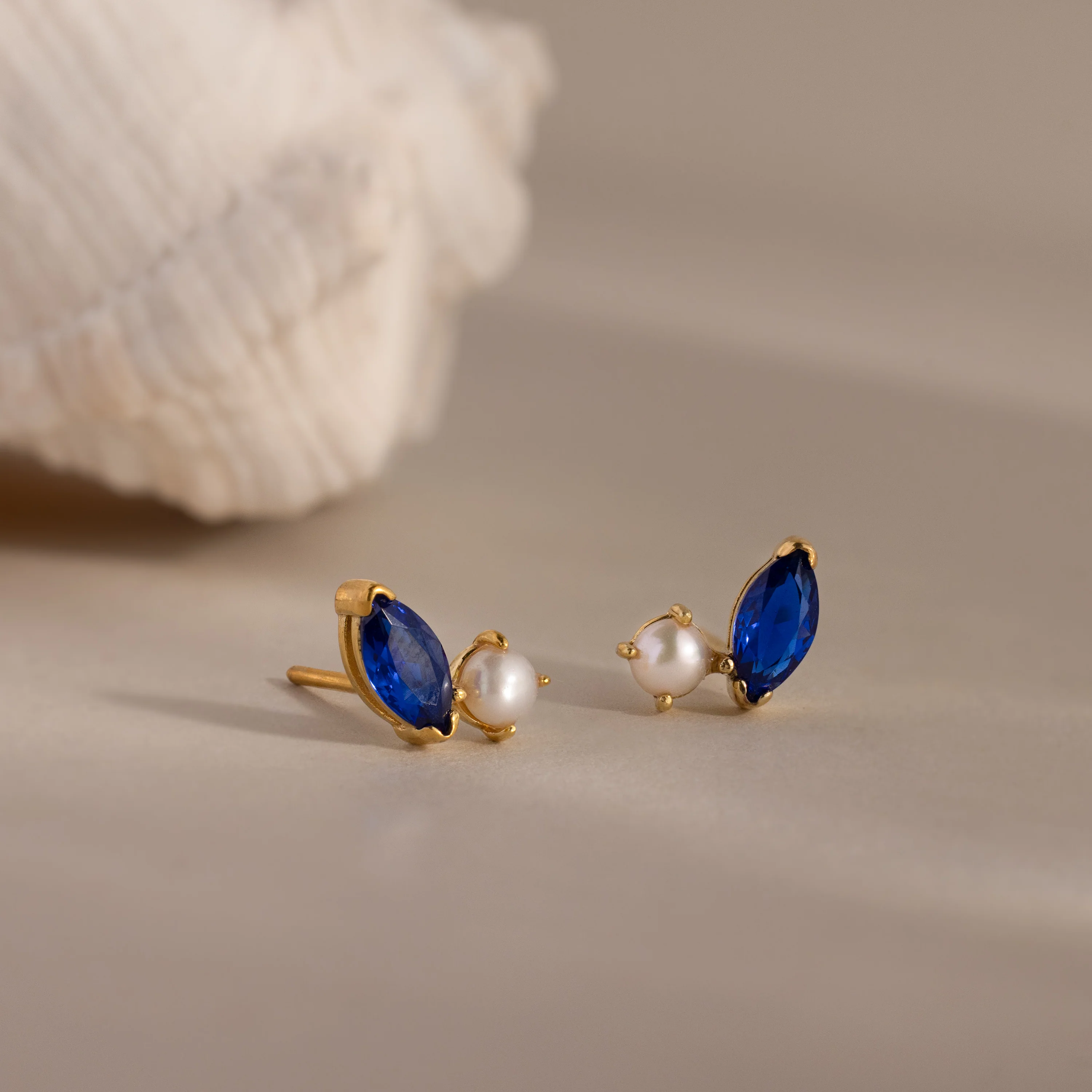 Marquise Birthstone & Pearl Studs - Image 16